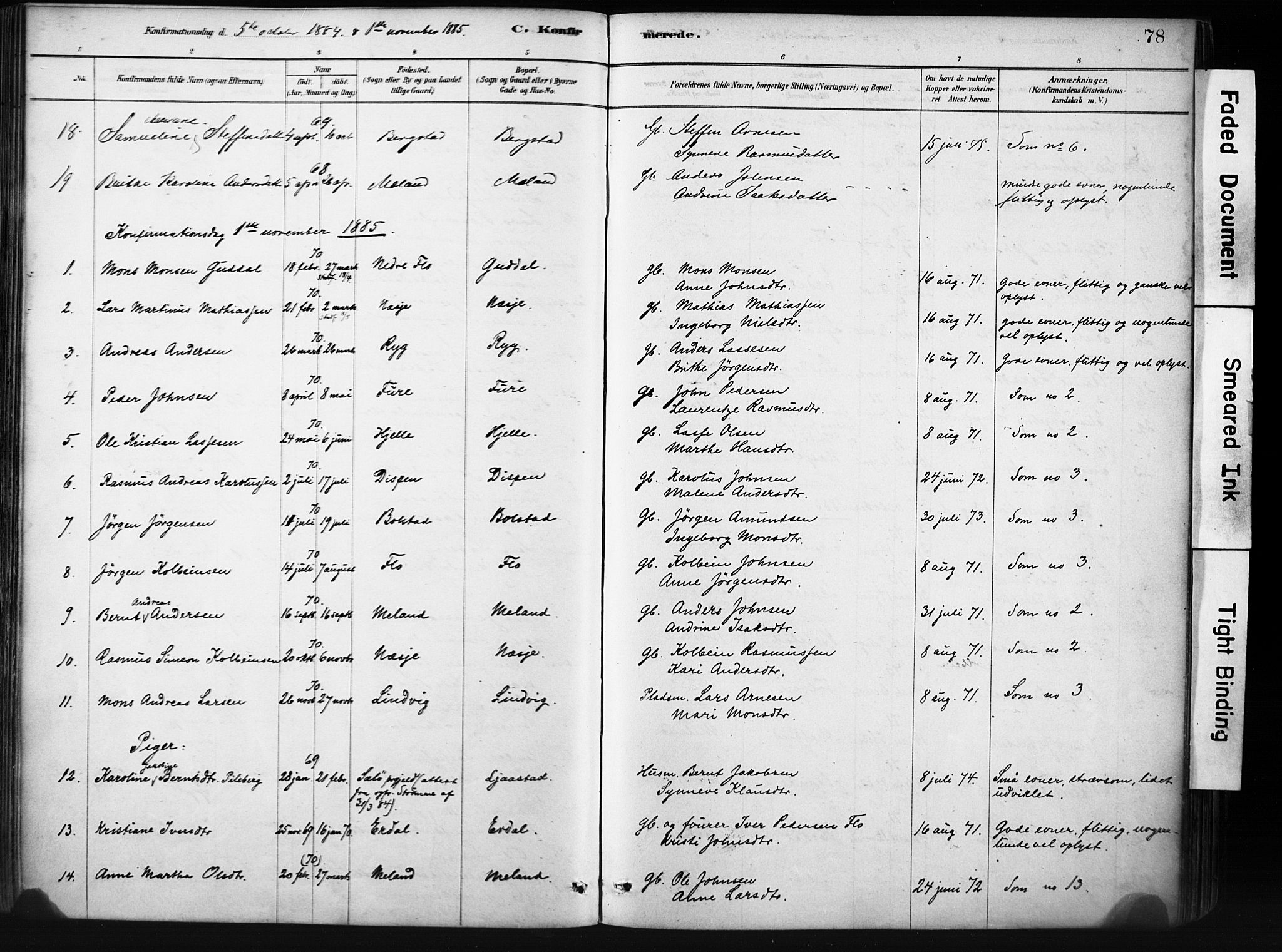 Stryn Sokneprestembete, AV/SAB-A-82501: Ministerialbok nr. D 1, 1878-1907, s. 78
