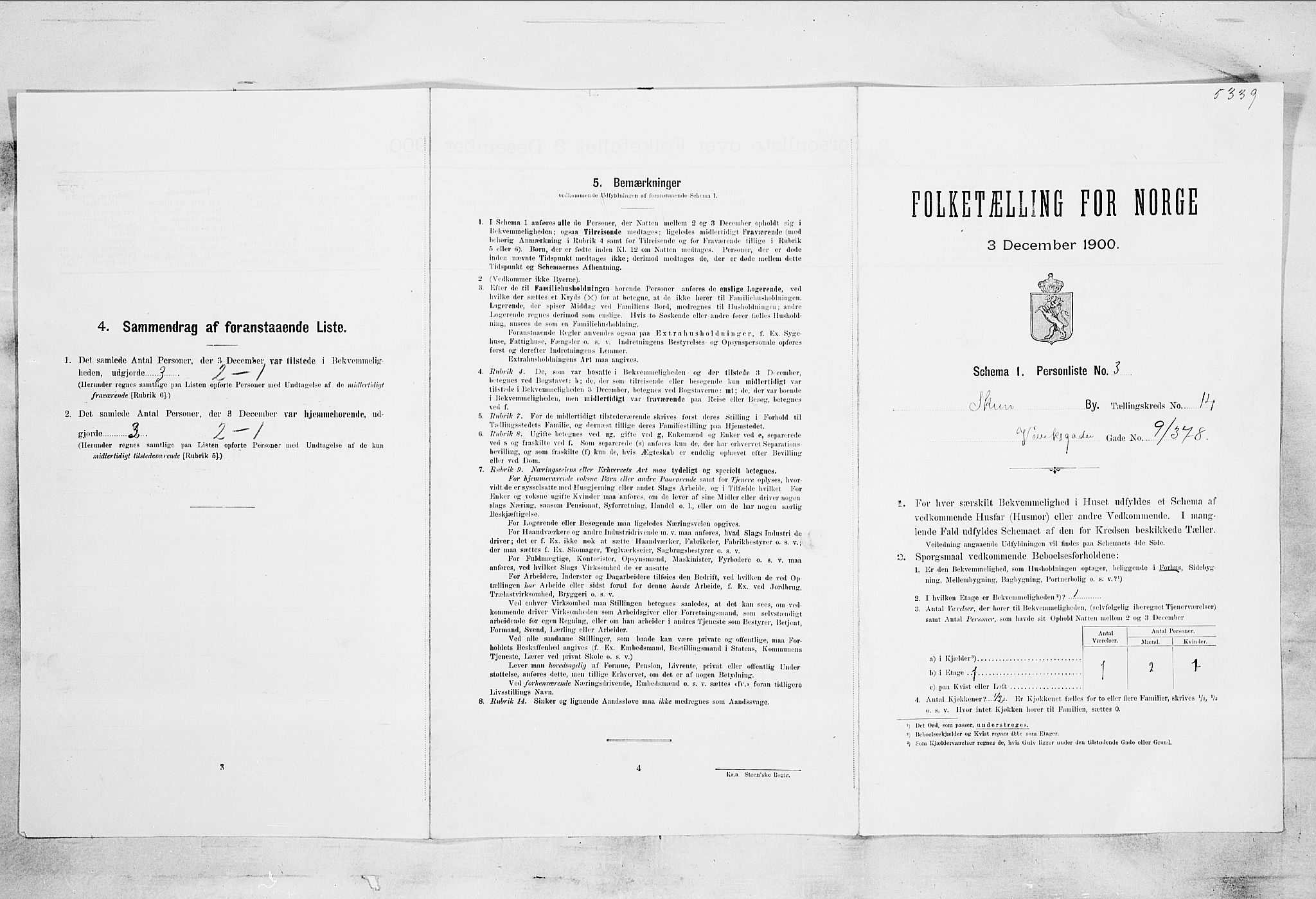 SAKO, Folketelling 1900 for 0806 Skien kjøpstad, 1900, s. 2452