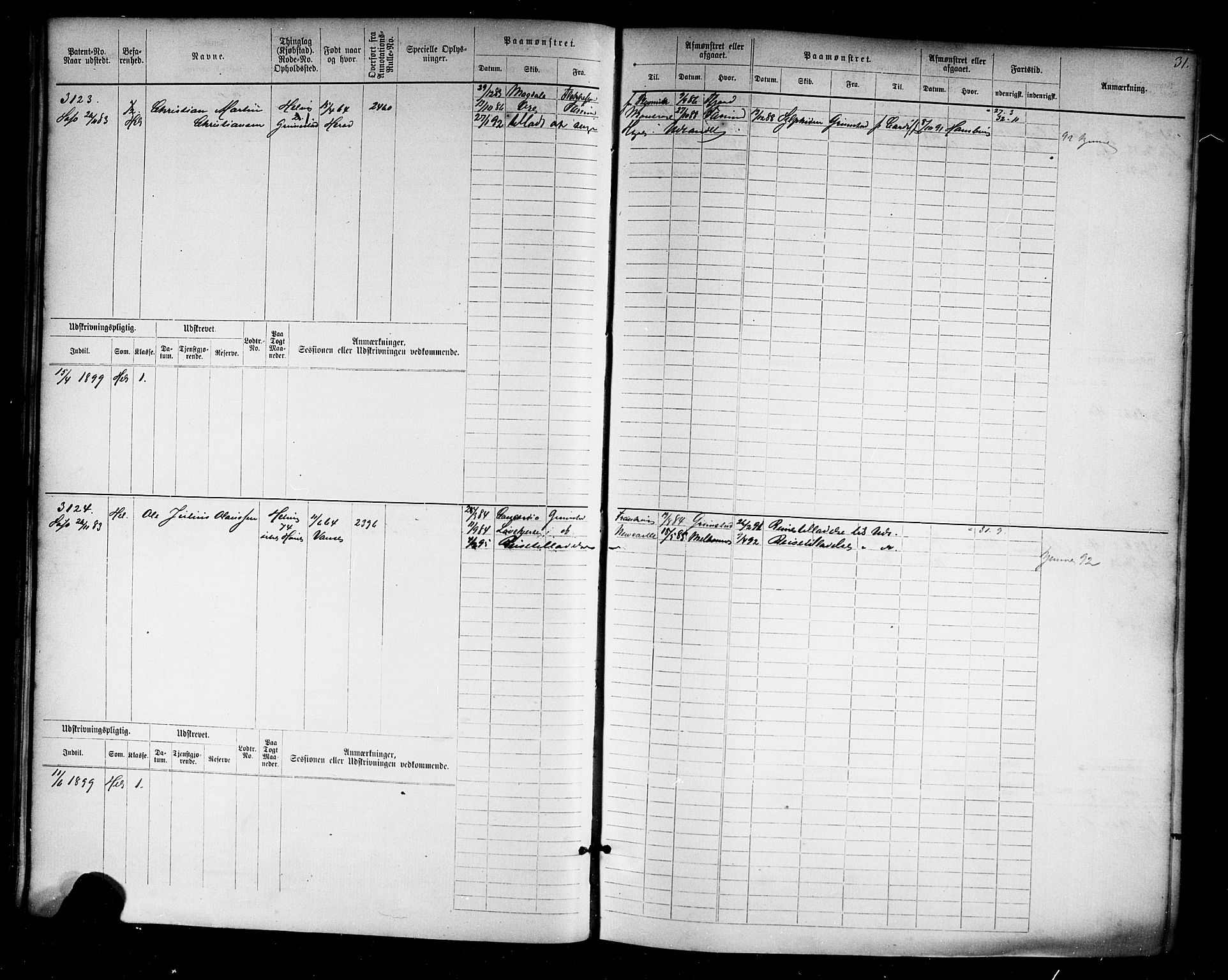 Farsund mønstringskrets, AV/SAK-2031-0017/F/Fb/L0019: Hovedrulle nr 3067-3832, Z-11, 1882-1922, s. 32