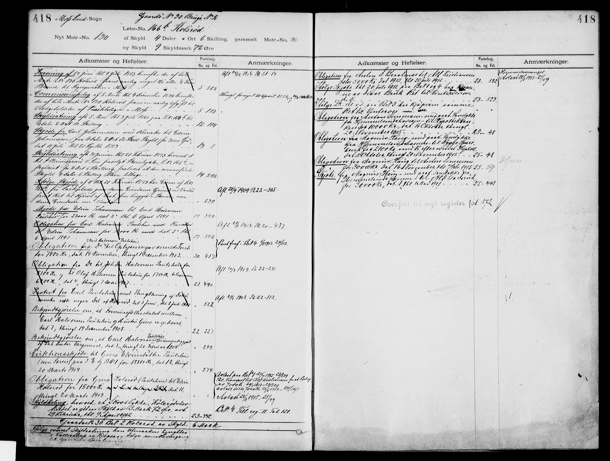 Moss sorenskriveri, SAO/A-10168: Panteregister nr. IV 3b, 1769-1926, s. 418