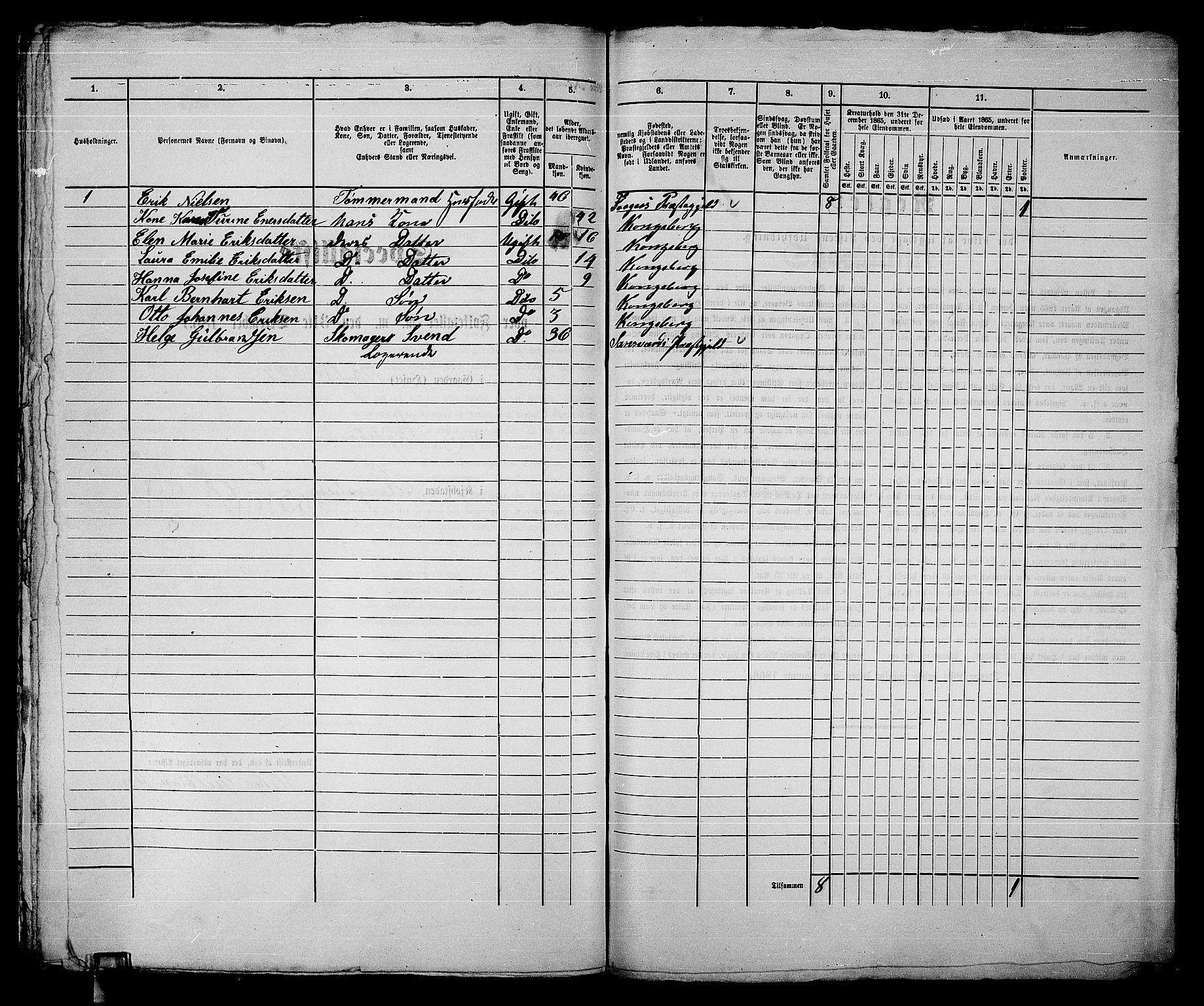 RA, Folketelling 1865 for 0604B Kongsberg prestegjeld, Kongsberg kjøpstad, 1865, s. 469