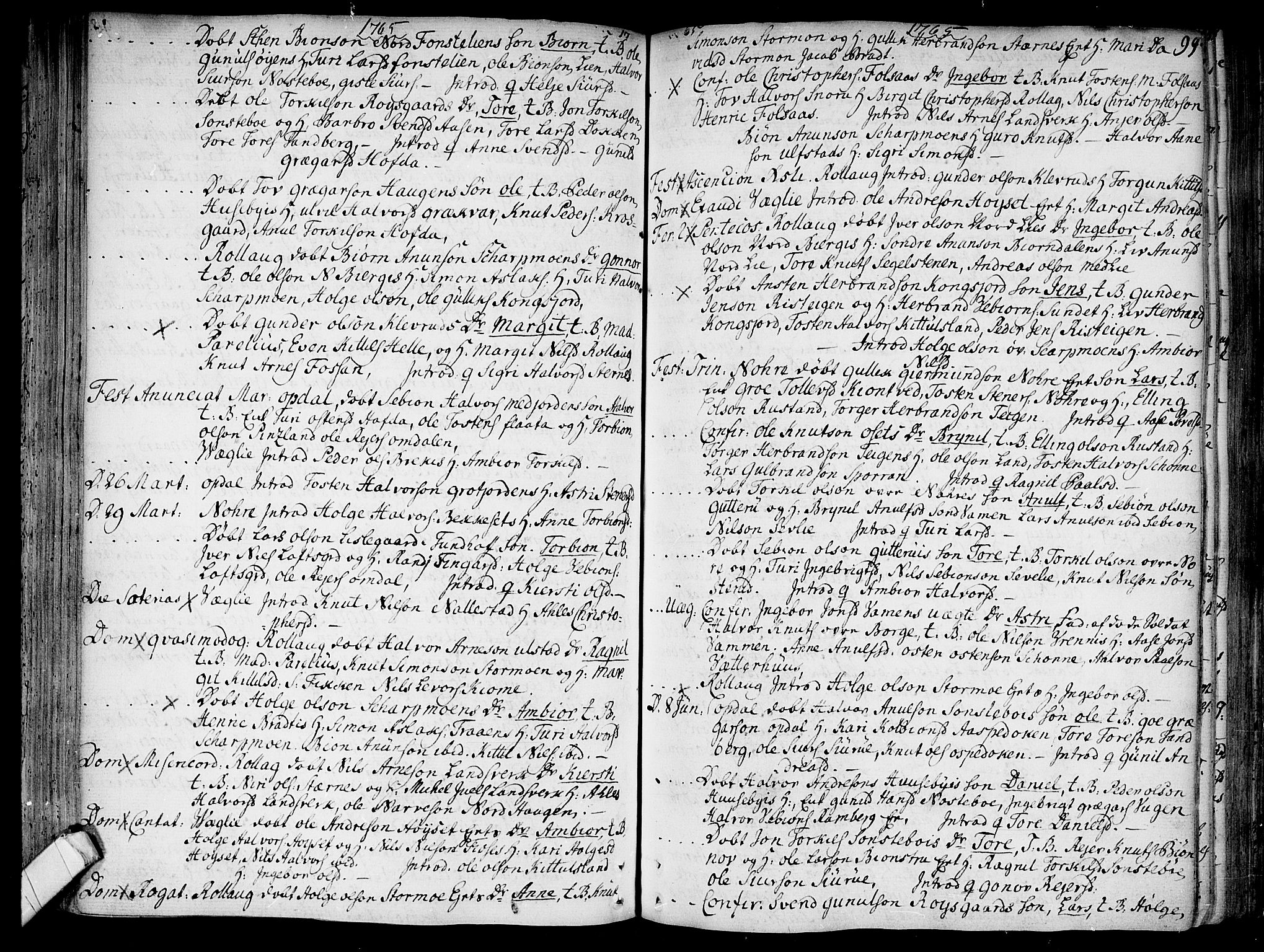Rollag kirkebøker, AV/SAKO-A-240/F/Fa/L0003: Ministerialbok nr. I 3, 1743-1778, s. 99