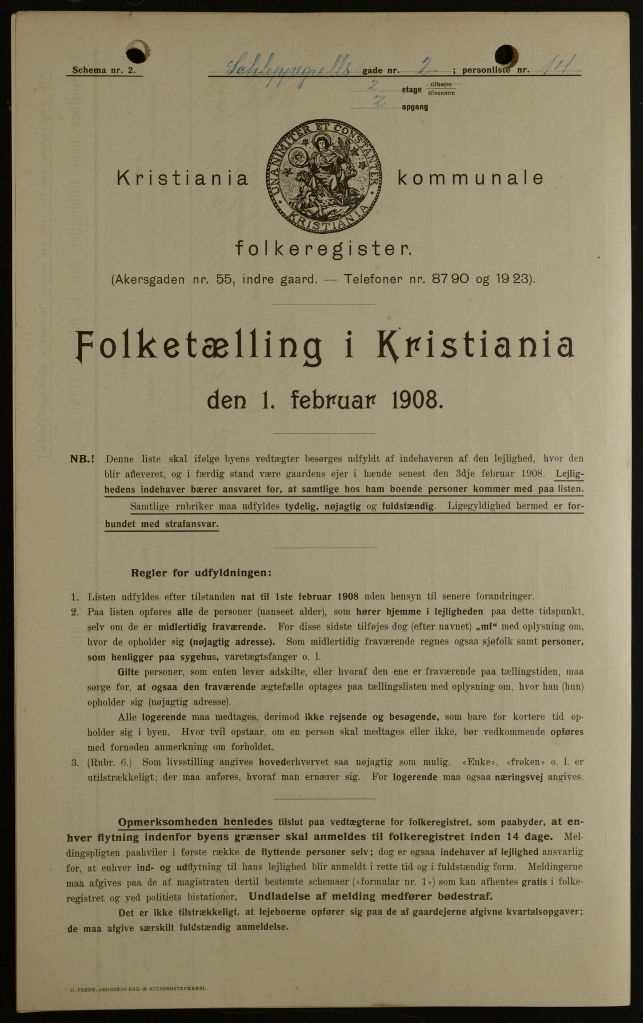 OBA, Kommunal folketelling 1.2.1908 for Kristiania kjøpstad, 1908, s. 80751