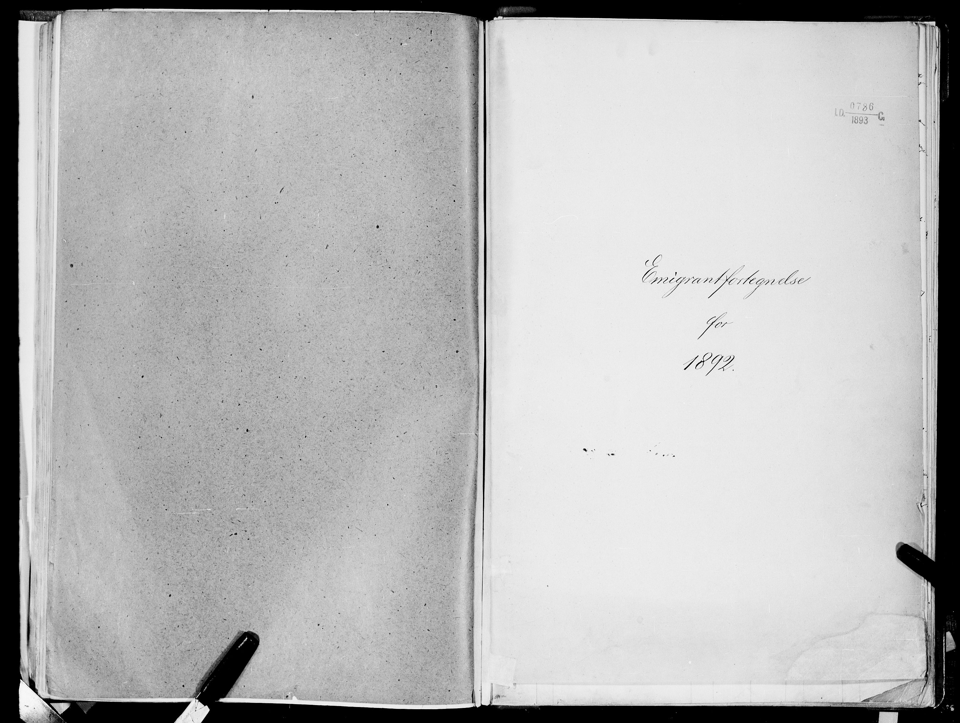 Bergen politikammer / politidistrikt, SAB/A-60401/J.a/J.ab/L0002: Emigranter til Amerika, 1886-1892