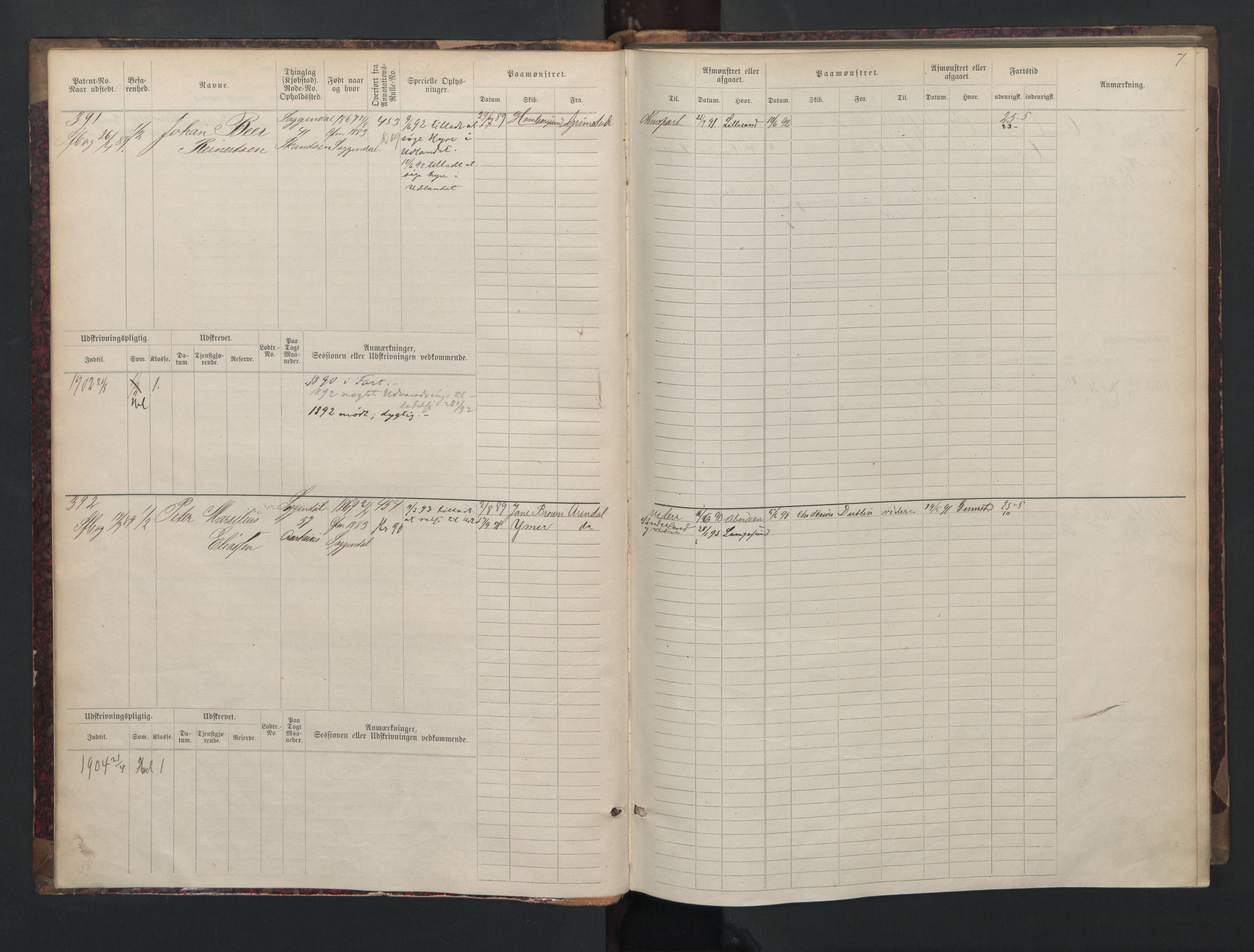 Sogndal mønstringskrets, SAK/2031-0020/F/Fb/L0002: Hovedrulle nr. 383-511, P-3, 1889-1948, s. 8