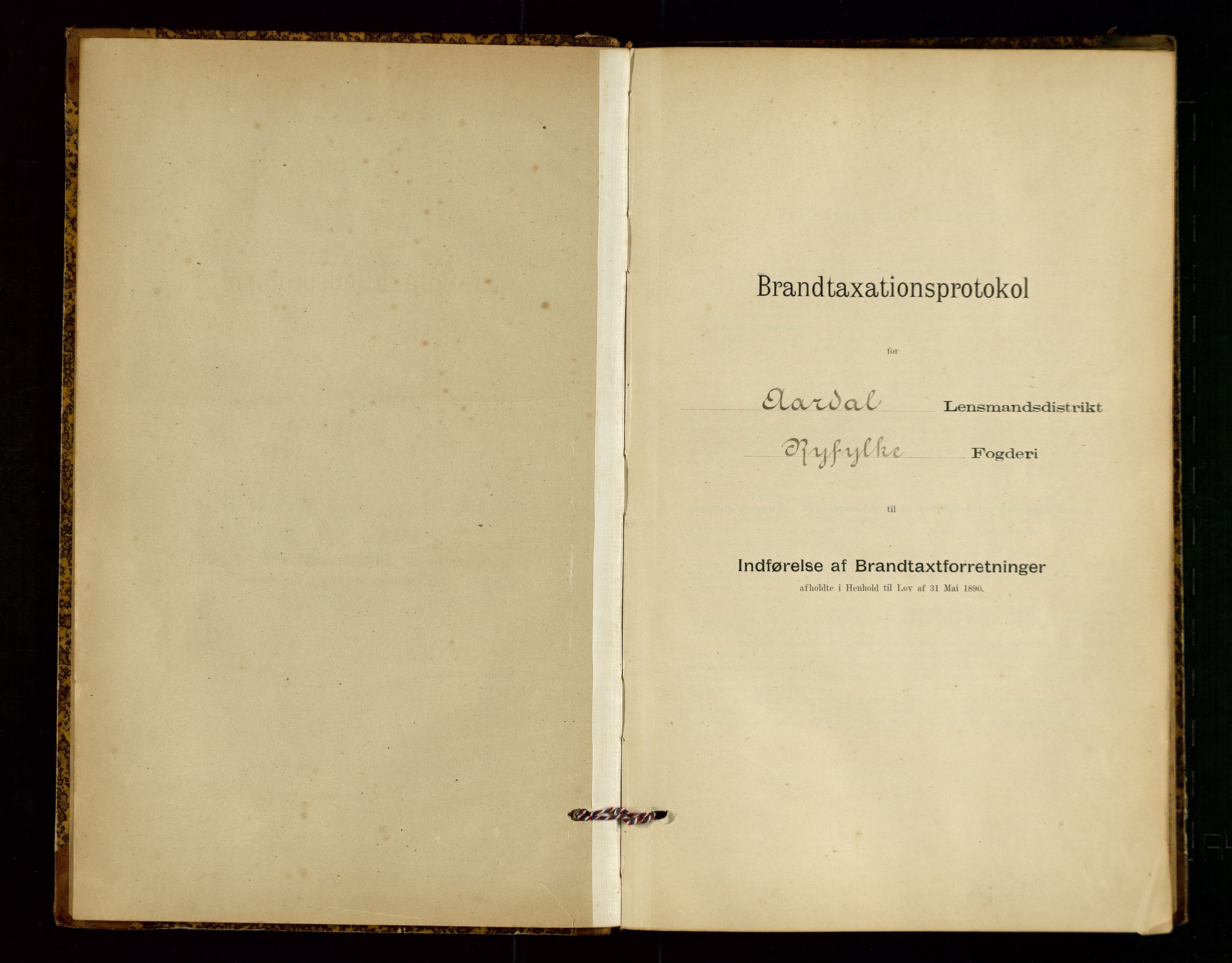 Årdal lensmannskontor, SAST/A-100453/Gob/L0001: "Brandtaxationsprotokol", 1897-1950