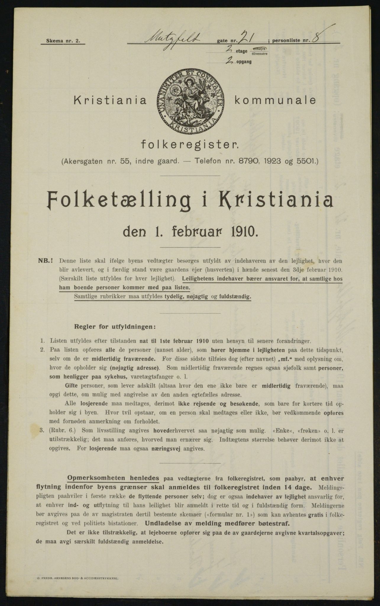 OBA, Kommunal folketelling 1.2.1910 for Kristiania, 1910, s. 64140