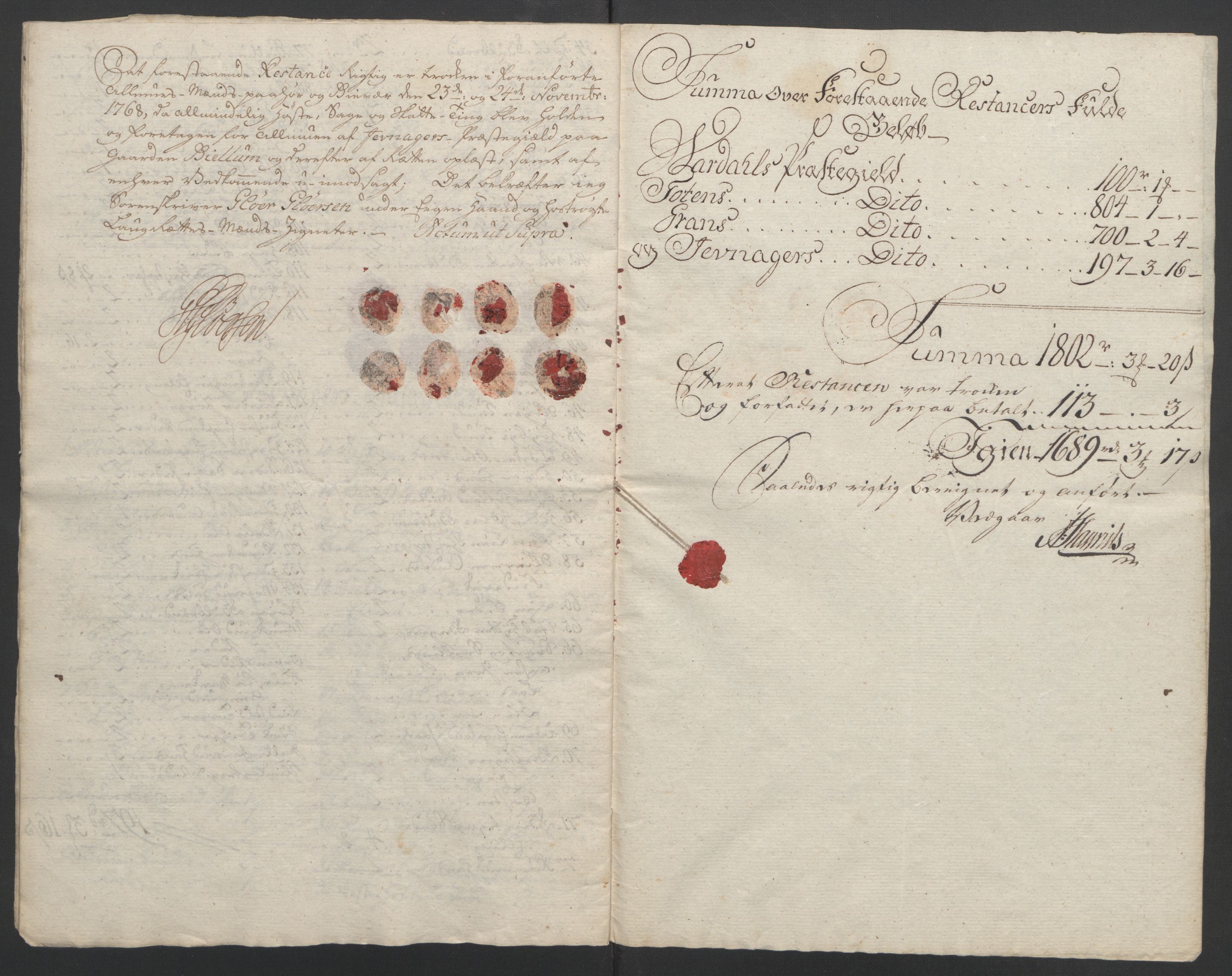 Rentekammeret inntil 1814, Reviderte regnskaper, Fogderegnskap, AV/RA-EA-4092/R19/L1399: Fogderegnskap Toten, Hadeland og Vardal, 1762-1783, s. 184