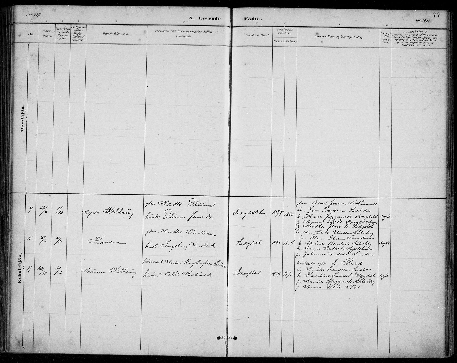 Innvik sokneprestembete, AV/SAB-A-80501: Klokkerbok nr. A 3, 1886-1912, s. 77