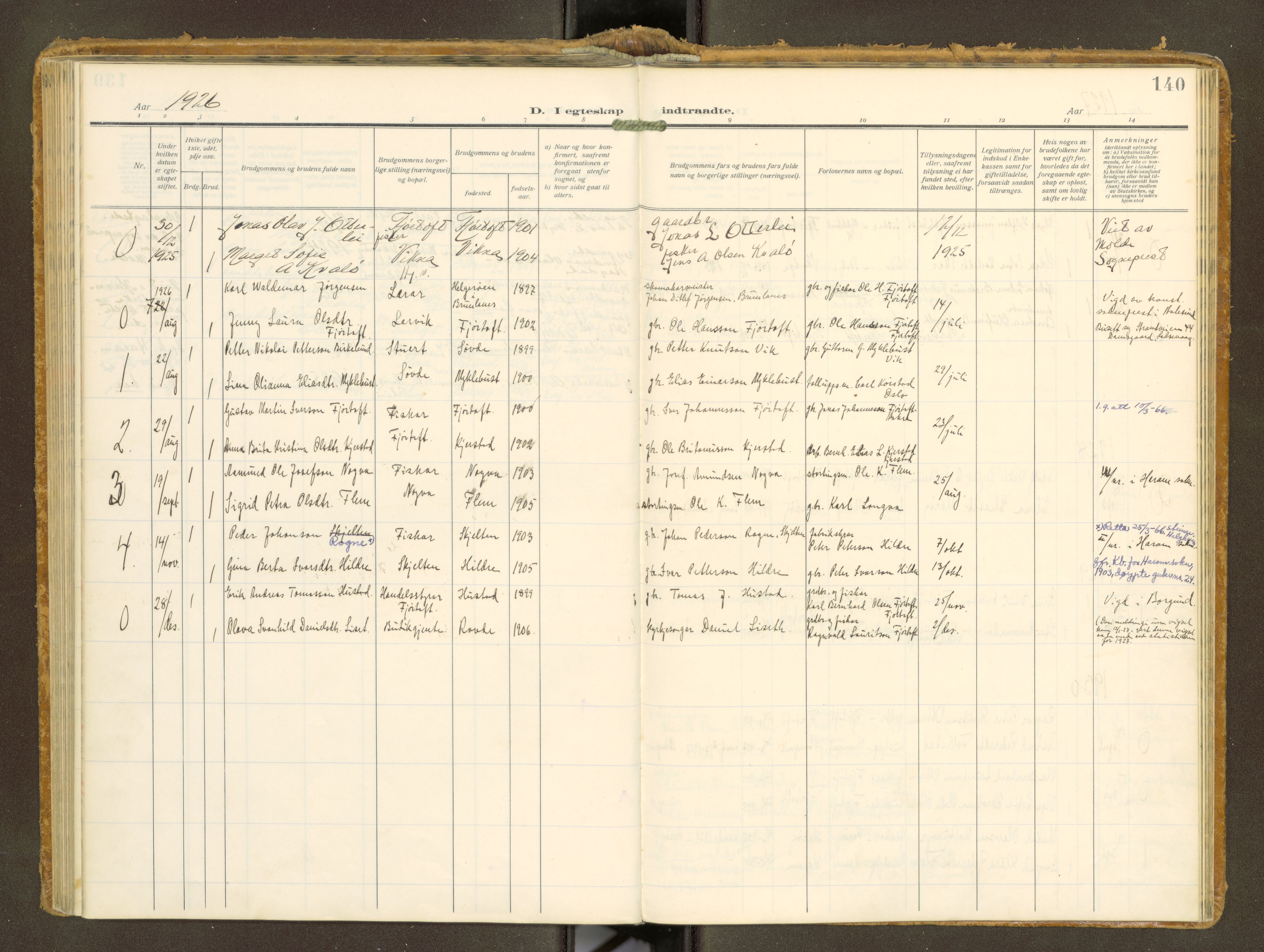 Ministerialprotokoller, klokkerbøker og fødselsregistre - Møre og Romsdal, AV/SAT-A-1454/538/L0528: Ministerialbok nr. 538A--, 1911-1935, s. 140