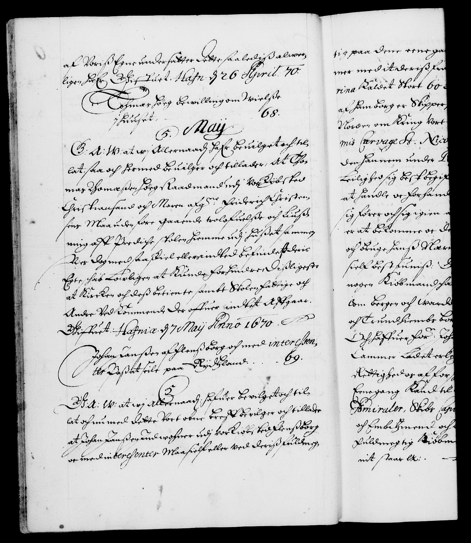 Danske Kanselli 1572-1799, AV/RA-EA-3023/F/Fc/Fca/Fcaa/L0011: Norske registre (mikrofilm), 1670-1673, s. 20b