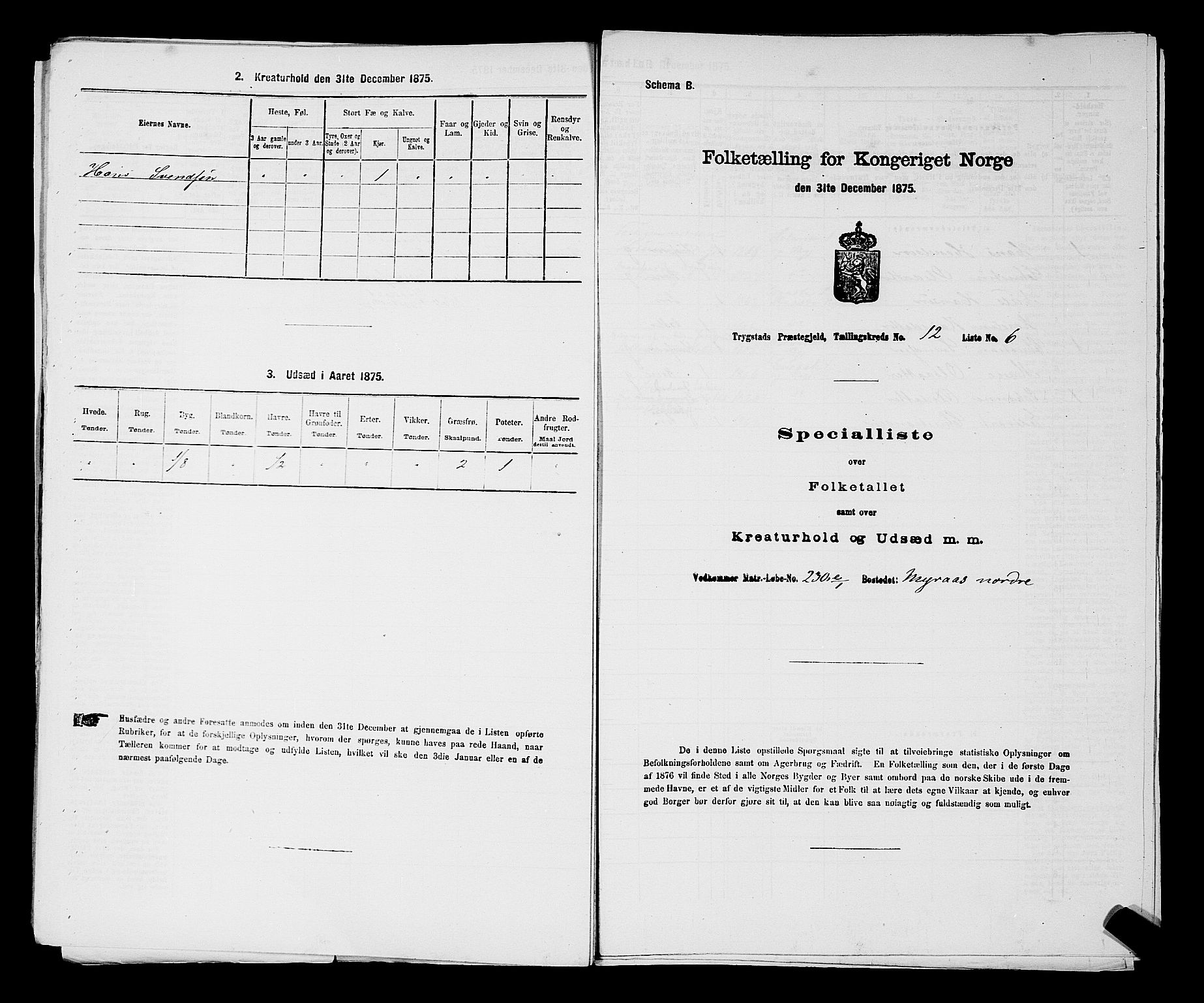 RA, Folketelling 1875 for 0122P Trøgstad prestegjeld, 1875, s. 1324