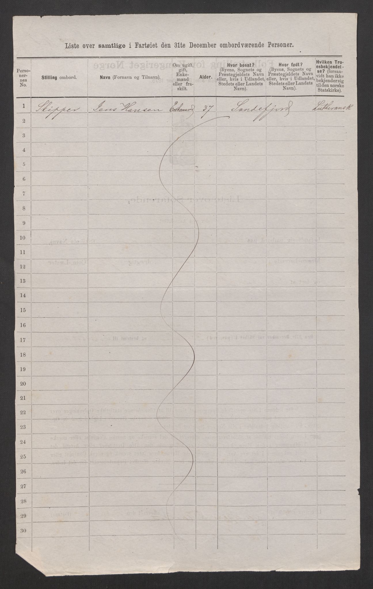 RA, Folketelling 1875, skipslister: Skip i utenrikske havner, hjemmehørende i byer og ladesteder, Fredrikshald - Arendal, 1875, s. 488