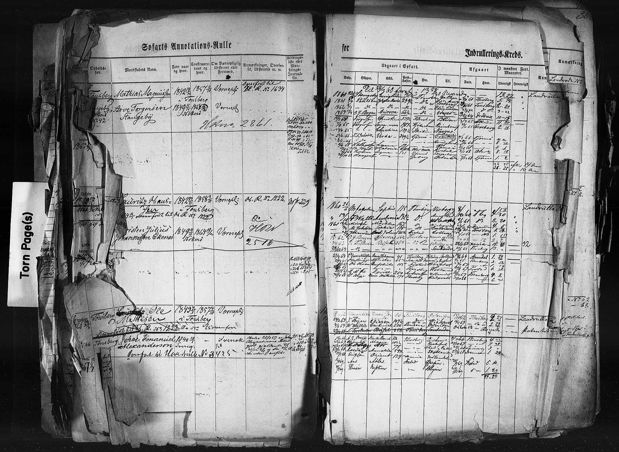 Tønsberg innrulleringskontor, SAKO/A-786/F/Fb/L0001: Annotasjonsrulle Patent nr. 1-1724, 1860-1868, s. 27