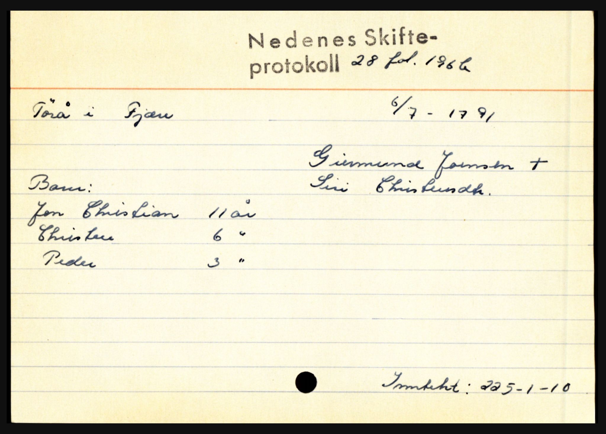 Nedenes sorenskriveri før 1824, AV/SAK-1221-0007/H, s. 31901