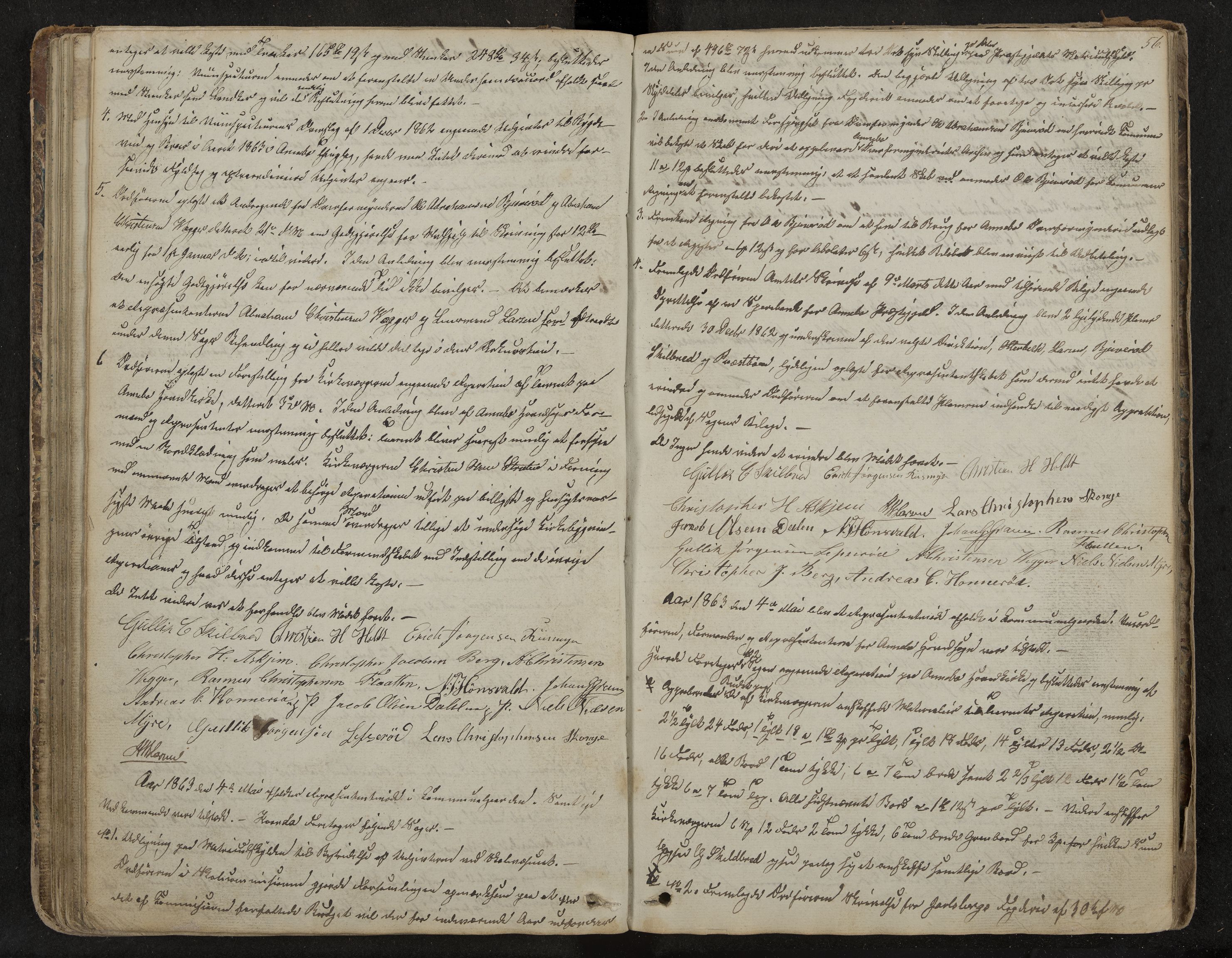 Andebu formannskap og sentraladministrasjon, IKAK/0719021-1/A/Aa/L0001: Møtebok med register, 1837-1869, s. 56