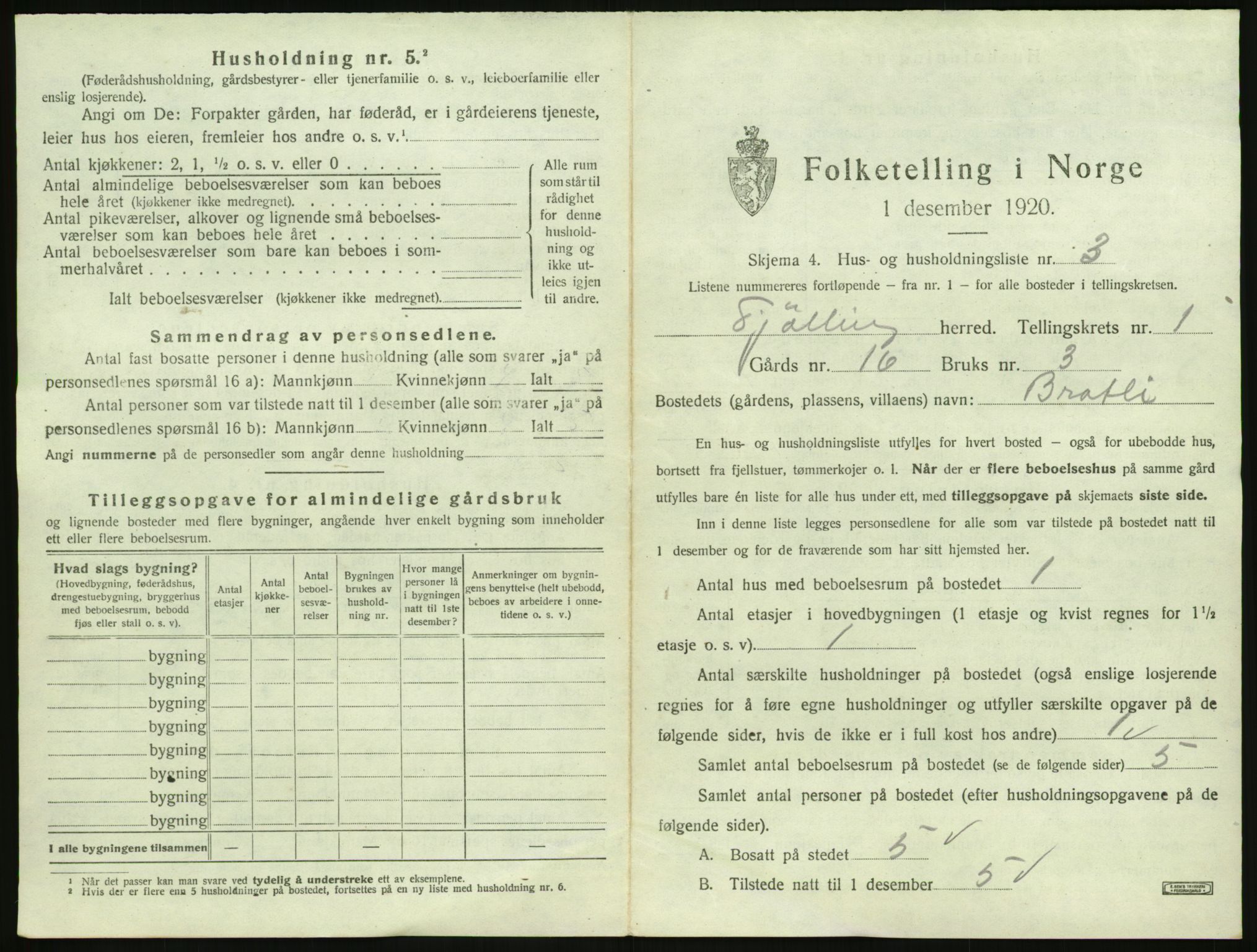 SAKO, Folketelling 1920 for 0725 Tjølling herred, 1920, s. 41