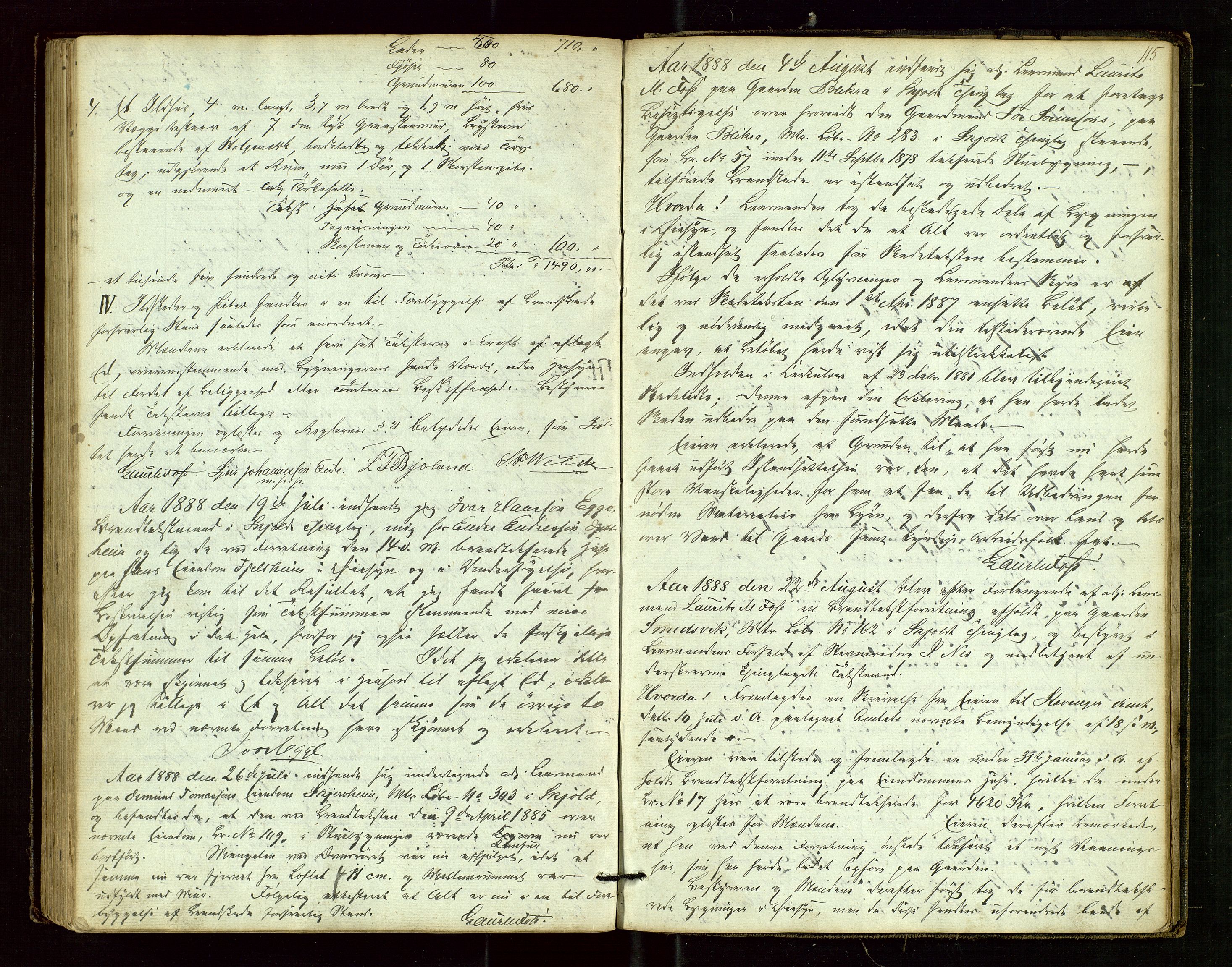 Skjold lensmannskontor, AV/SAST-A-100182/Goa/L0001: "Brandtaxations-Protocol for Skjold Thinglaug i Ryfylke", 1853-1890, s. 114b-115a