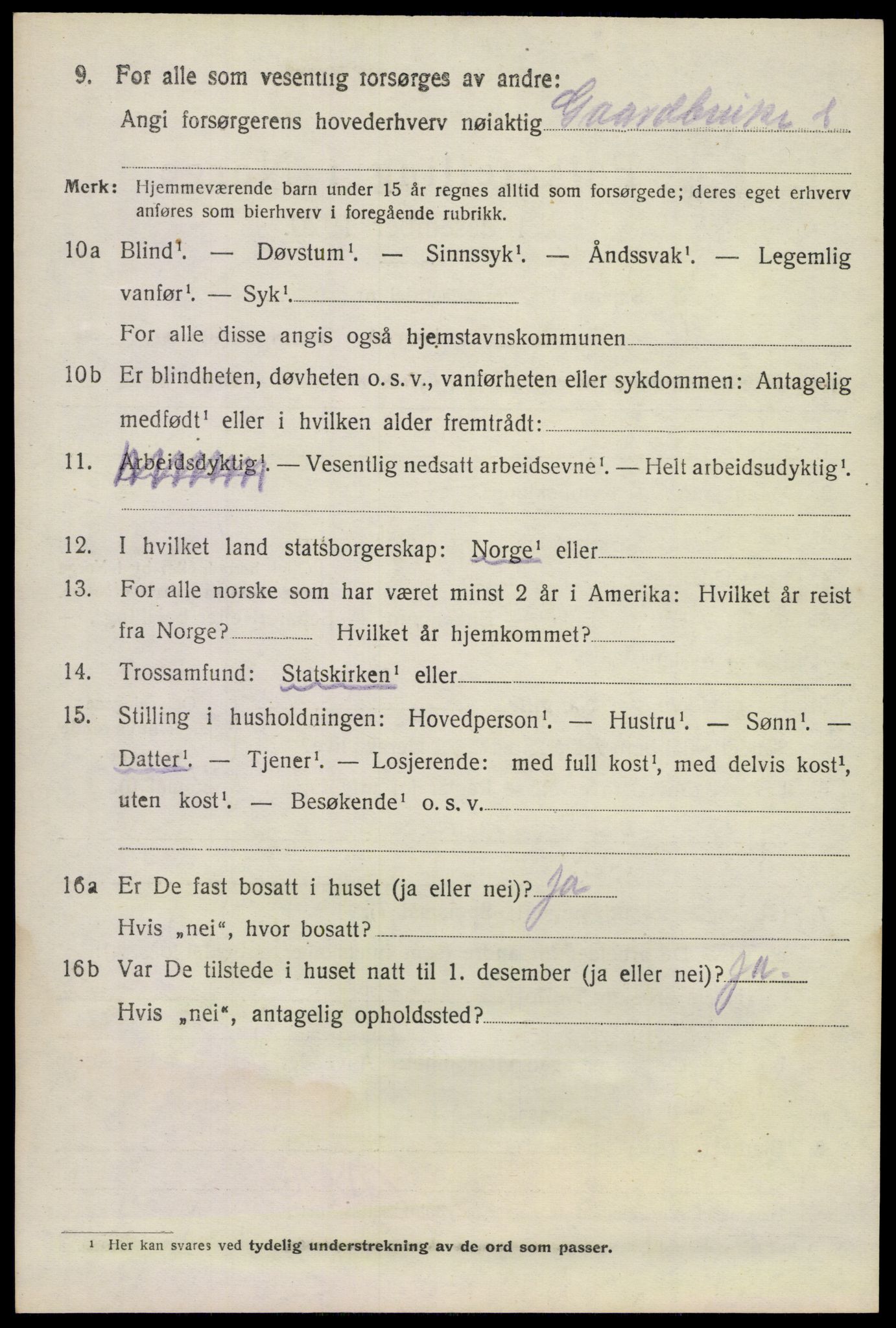 SAKO, Folketelling 1920 for 0820 Lunde herred, 1920, s. 3410
