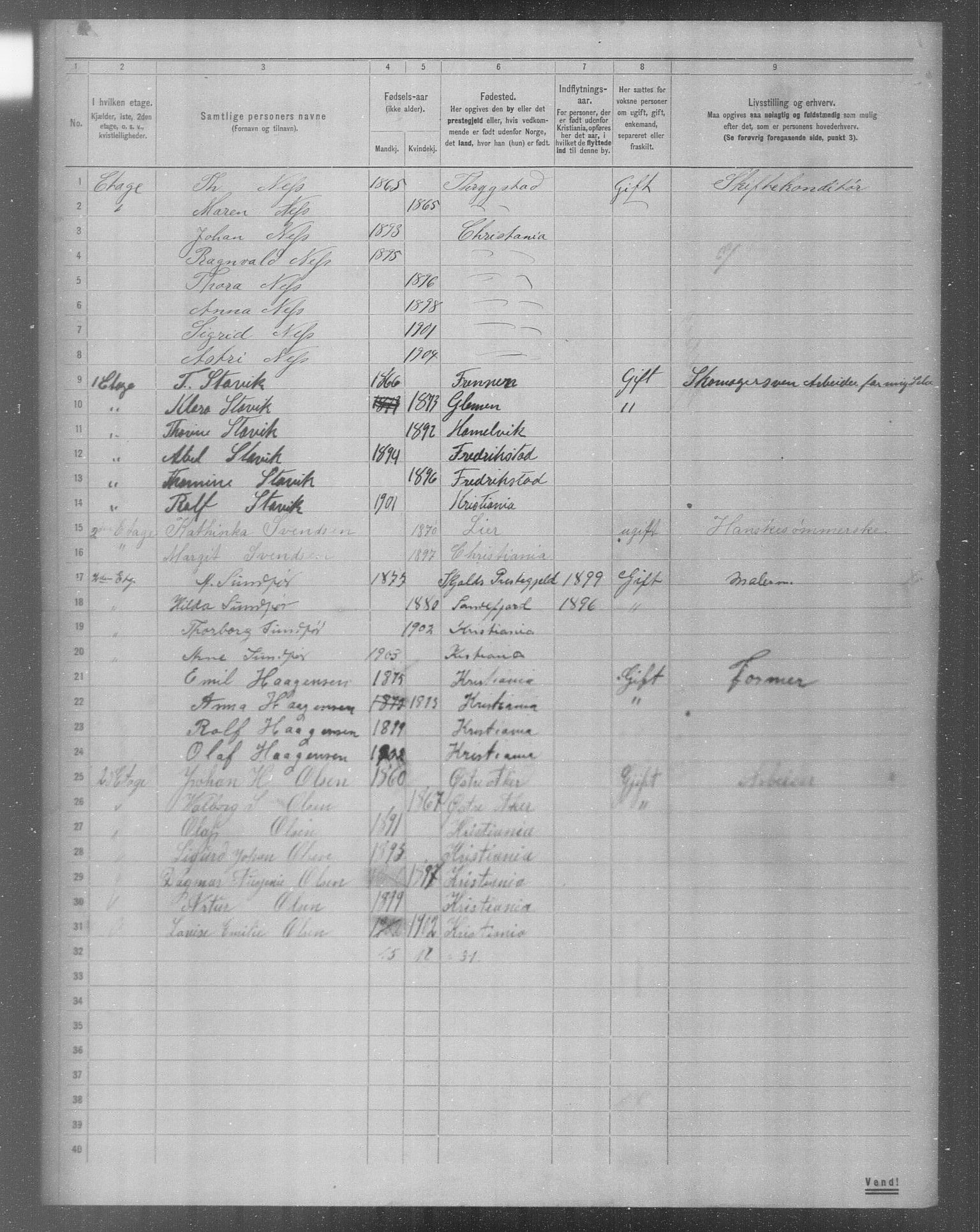 OBA, Kommunal folketelling 31.12.1904 for Kristiania kjøpstad, 1904, s. 9879