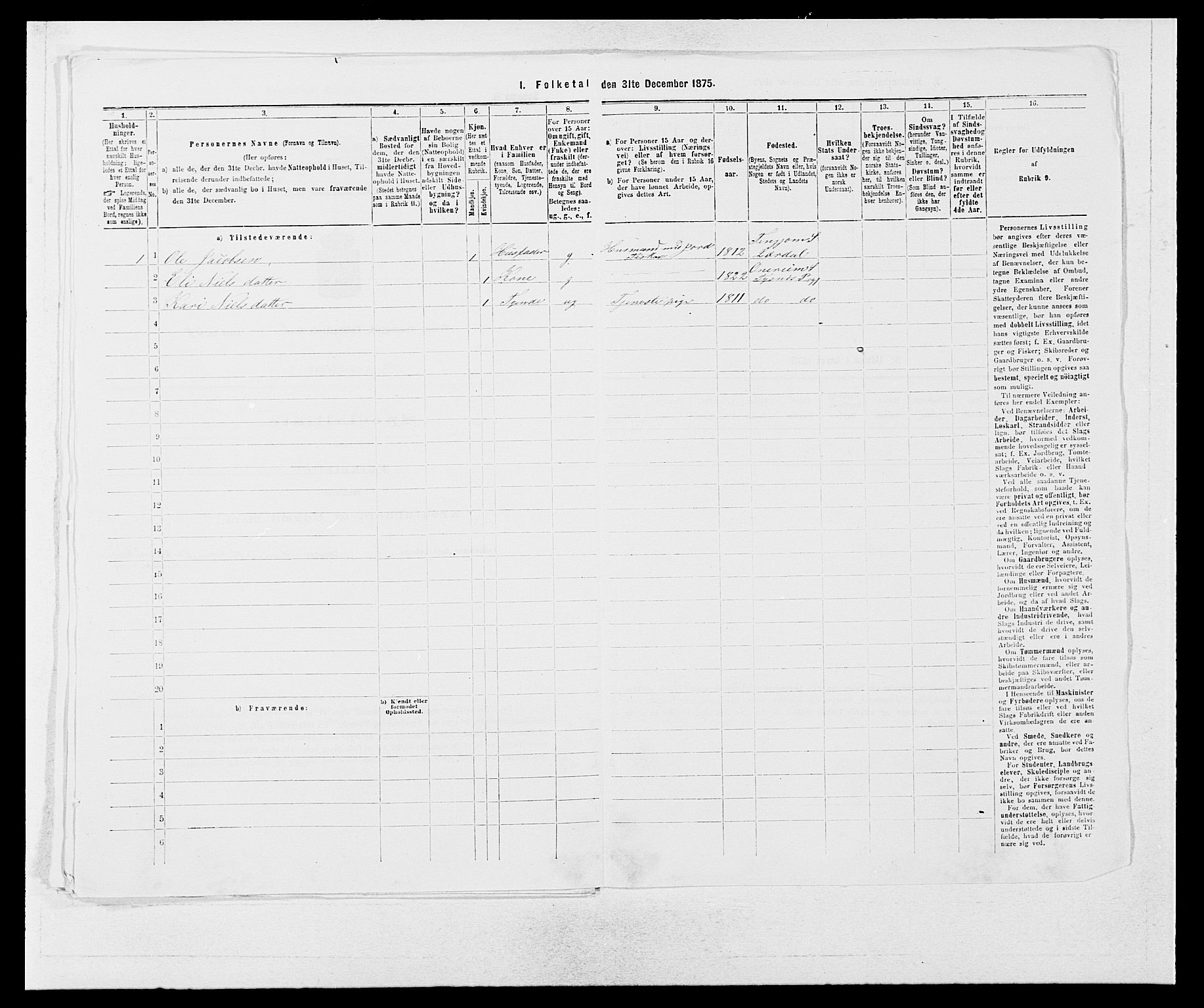 SAB, Folketelling 1875 for 1223P Tysnes prestegjeld, 1875, s. 217