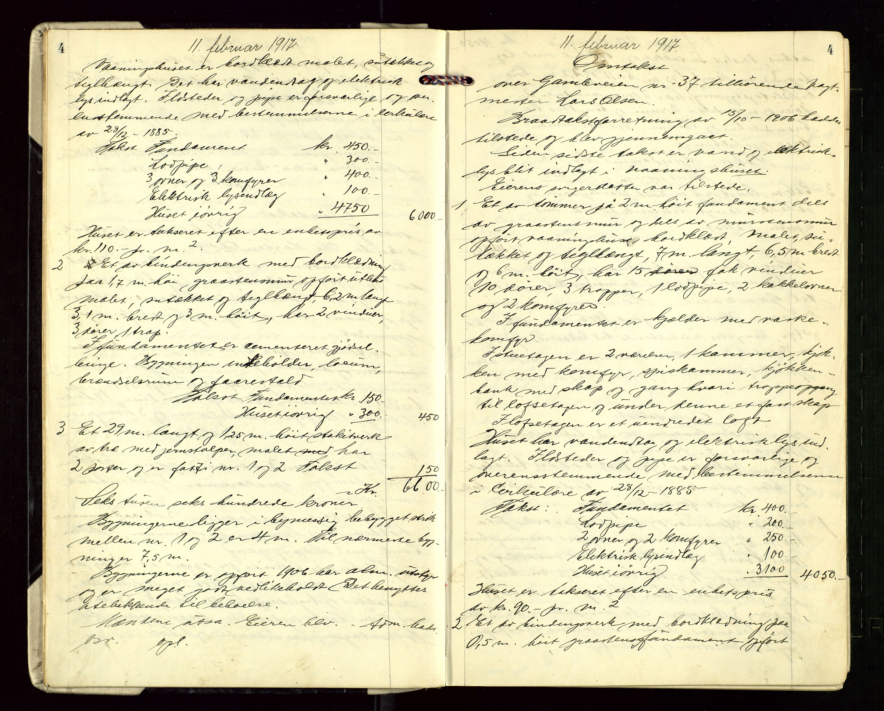 Eigersund lensmannskontor, AV/SAST-A-100171/God/L0009: "Brandtakstprotokol", 1917-1920, s. 4