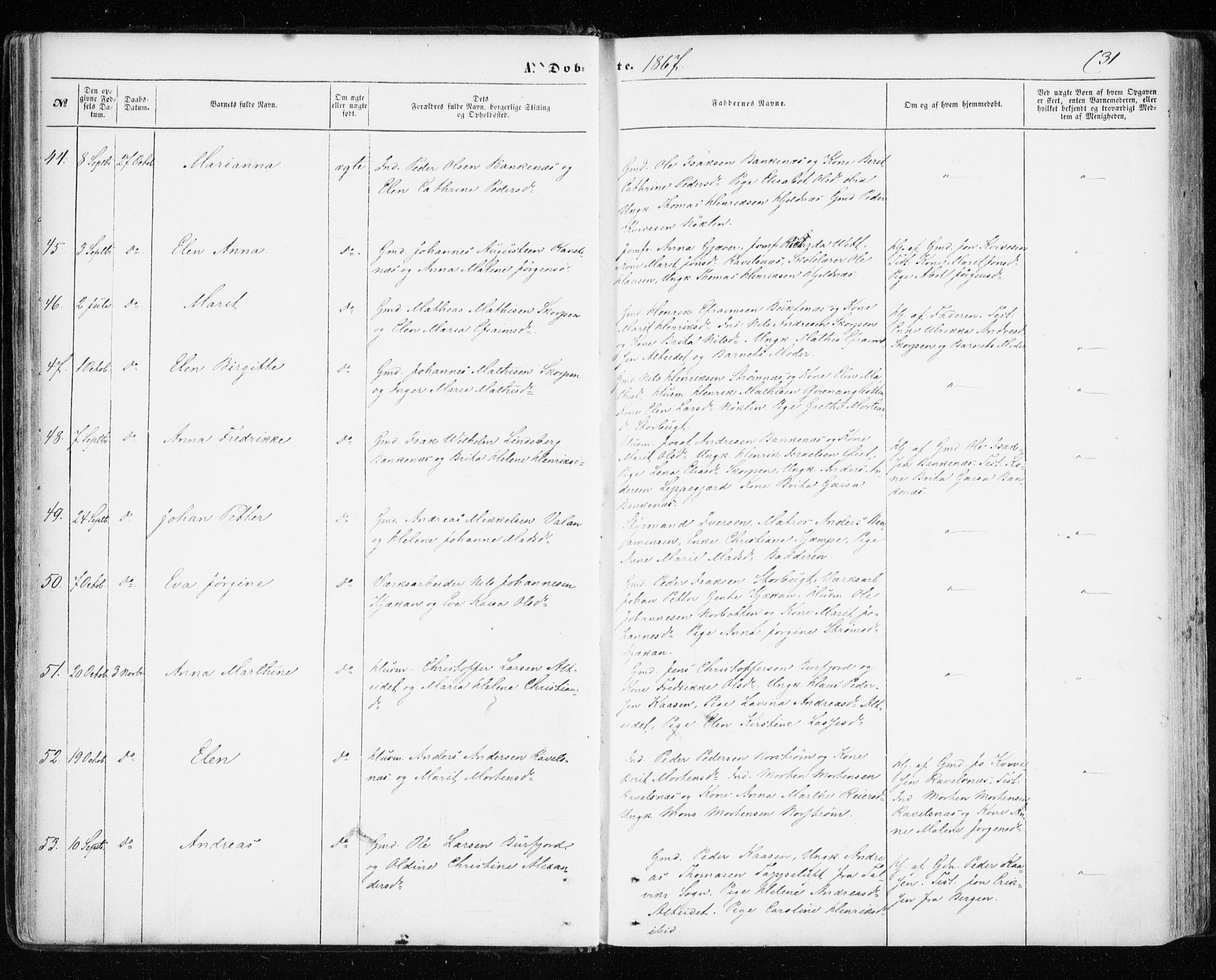Skjervøy sokneprestkontor, AV/SATØ-S-1300/H/Ha/Haa/L0011kirke: Ministerialbok nr. 11, 1861-1877, s. 31