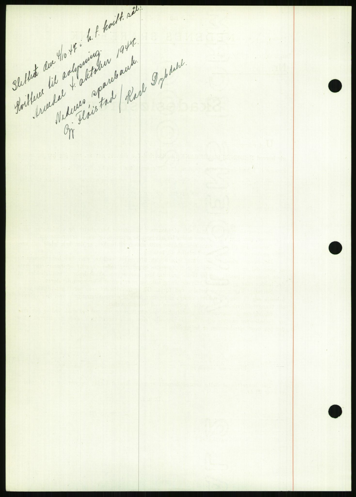 Nedenes sorenskriveri, SAK/1221-0006/G/Gb/Gbb/L0002: Pantebok nr. II, 1942-1945, Dagboknr: 478/1943