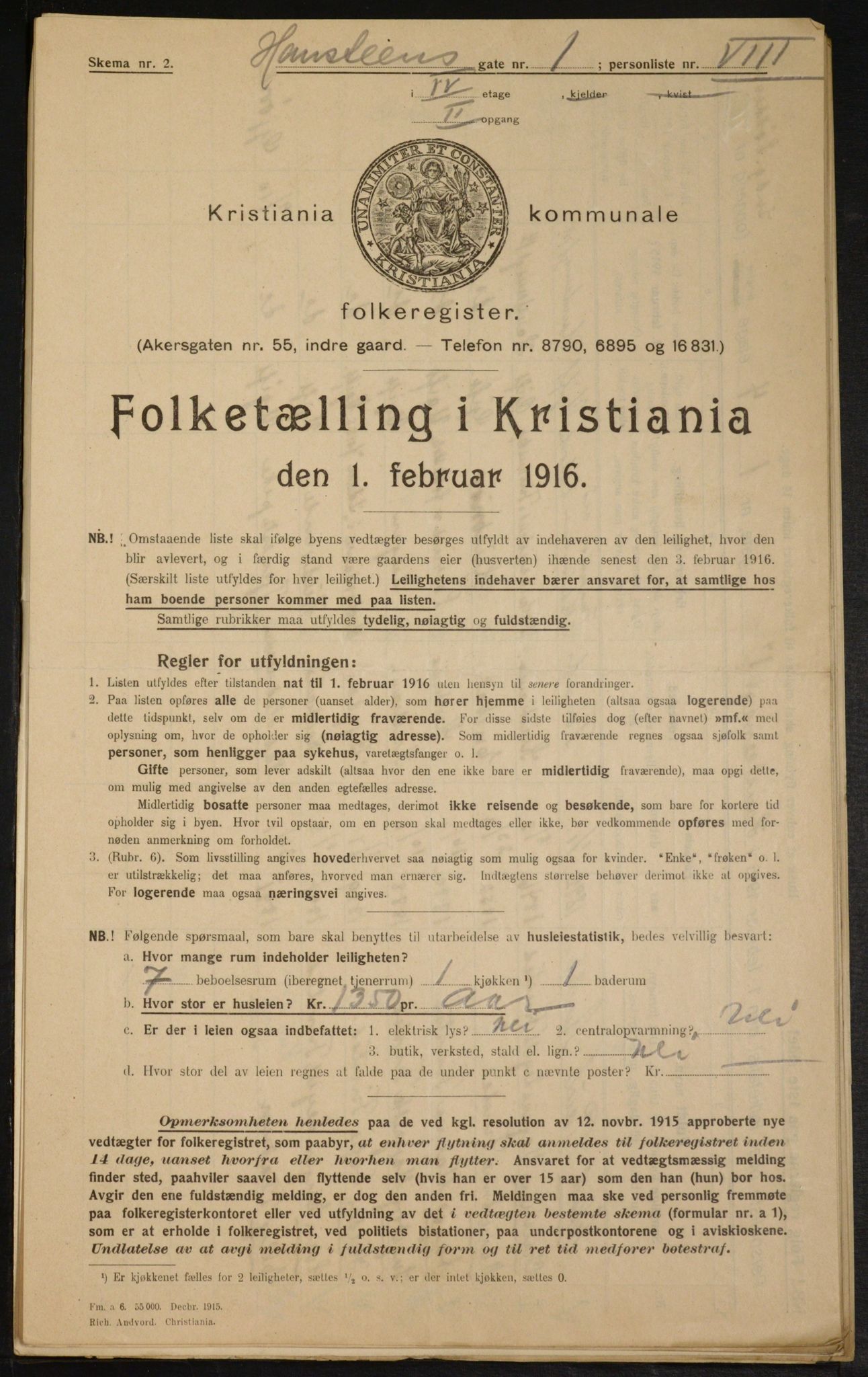 OBA, Kommunal folketelling 1.2.1916 for Kristiania, 1916, s. 35331