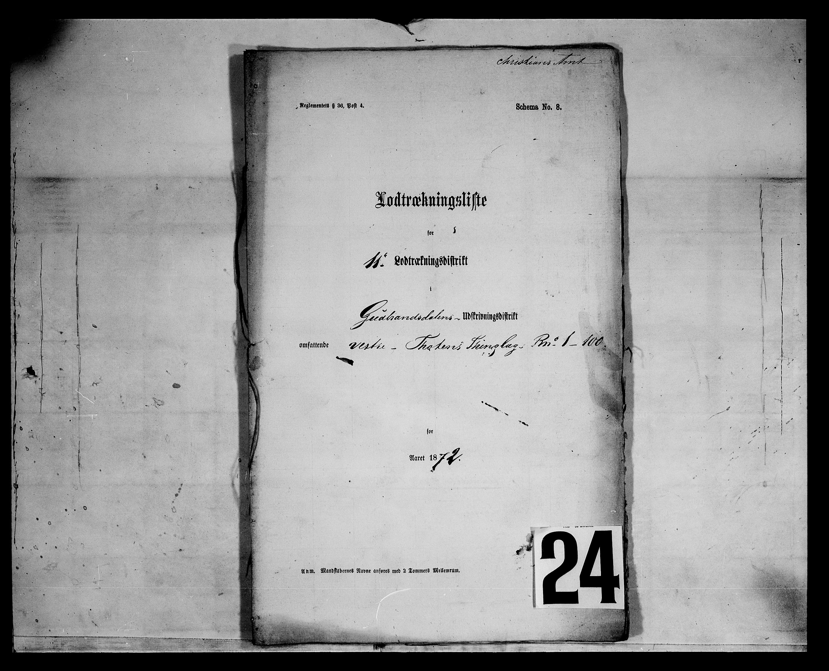 Fylkesmannen i Oppland, SAH/FYO-002/1/K/Kg/L1168: Østre og Vestre Toten, 1871-1879, s. 7854