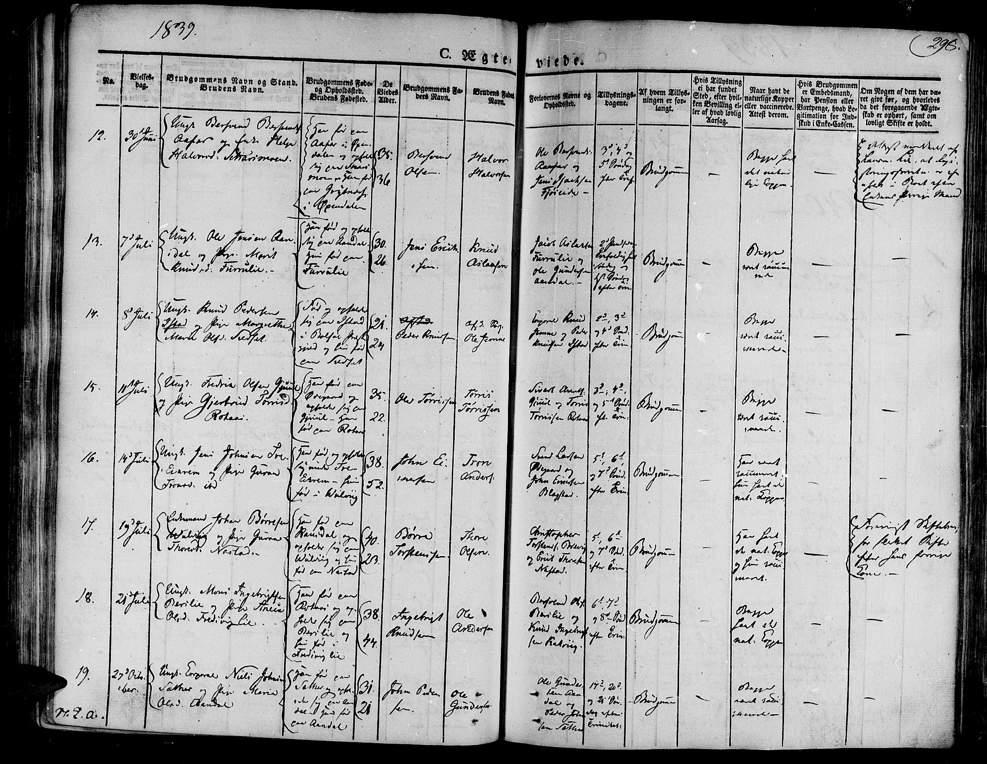 Ministerialprotokoller, klokkerbøker og fødselsregistre - Møre og Romsdal, AV/SAT-A-1454/586/L0983: Ministerialbok nr. 586A09, 1829-1843, s. 298