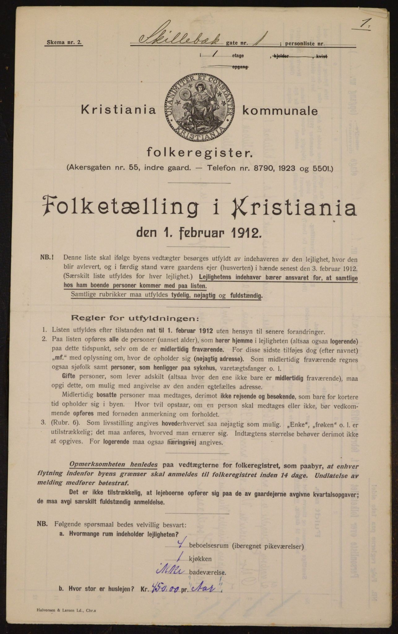 OBA, Kommunal folketelling 1.2.1912 for Kristiania, 1912, s. 95696