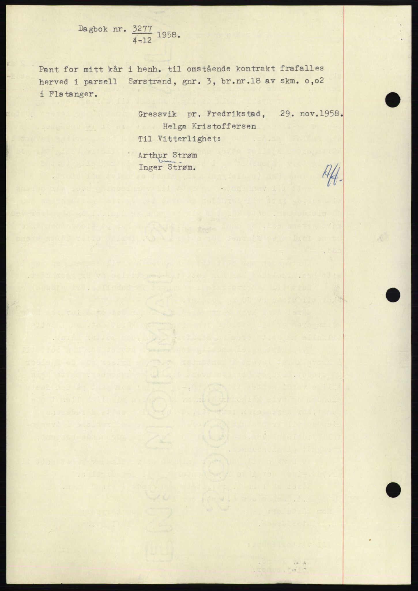 Namdal sorenskriveri, SAT/A-4133/1/2/2C: Pantebok nr. -, 1948-1948, Dagboknr: 3277/1948