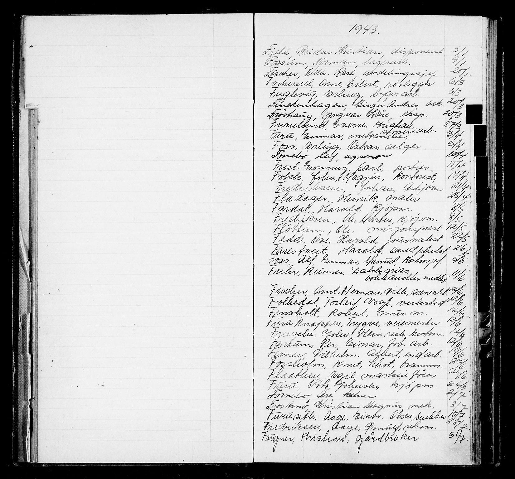 Oslo byfogd avd. I, AV/SAO-A-10220/L/La/L0006: Vigselsregister, 1943-1946, s. 34