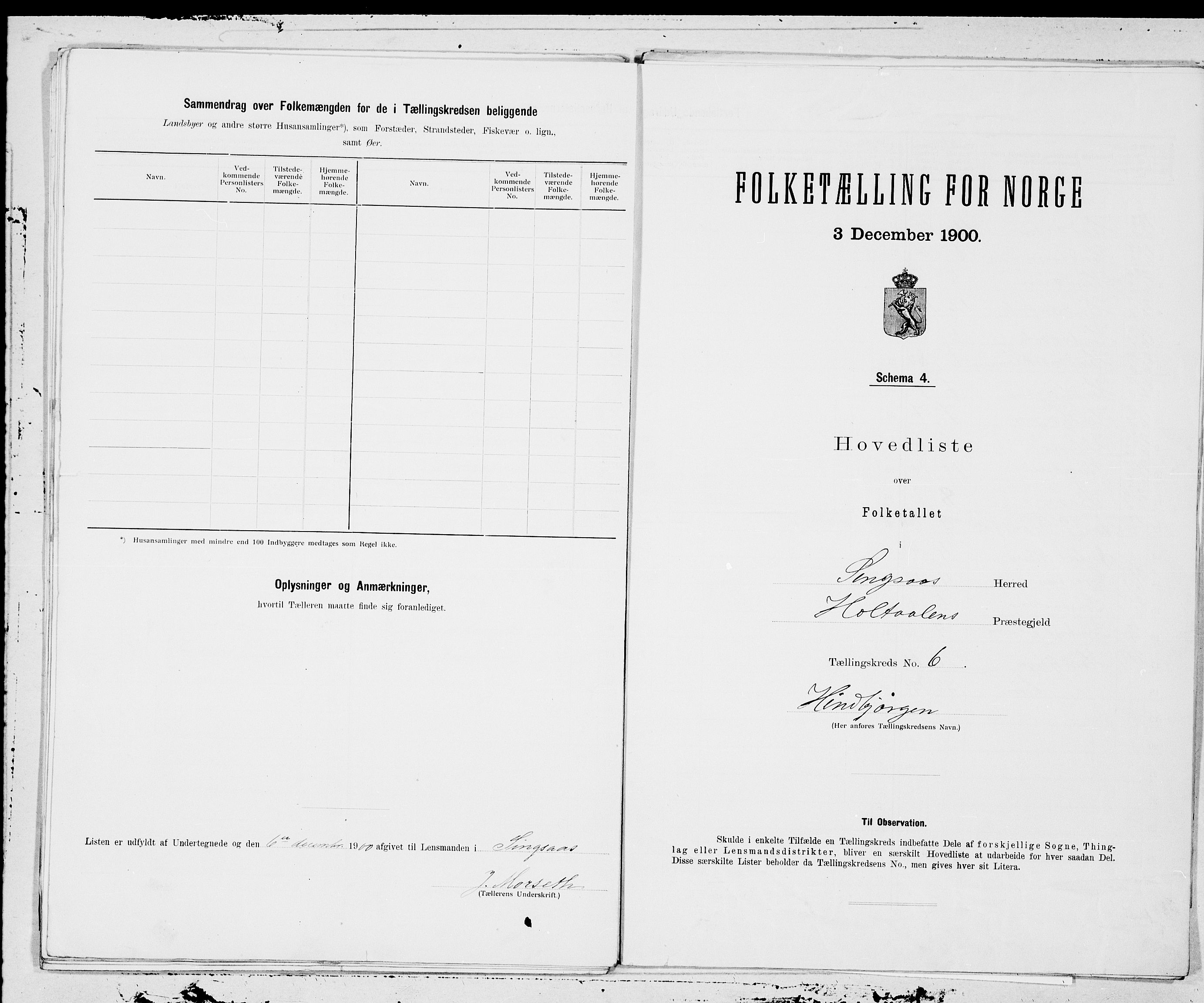 SAT, Folketelling 1900 for 1646 Singsås herred, 1900, s. 12