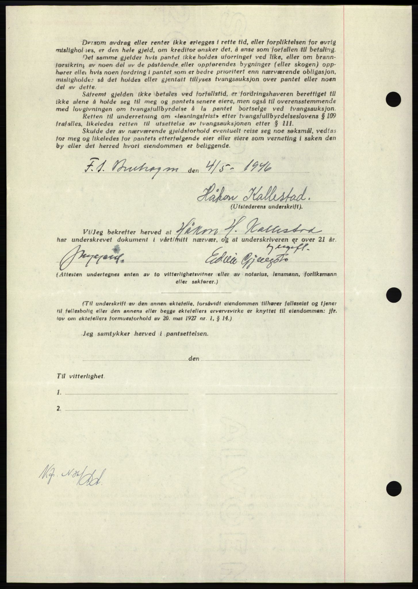 Nordmøre sorenskriveri, AV/SAT-A-4132/1/2/2Ca: Pantebok nr. B94, 1946-1946, Dagboknr: 818/1946