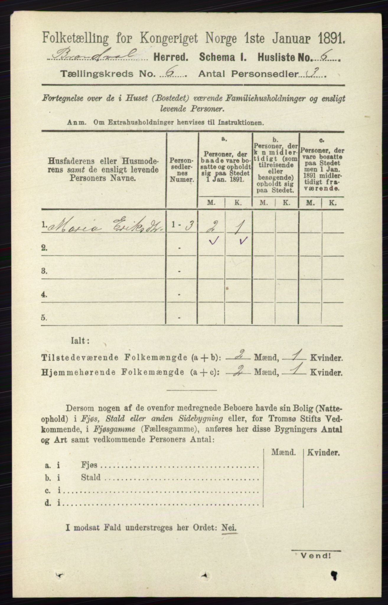 RA, Folketelling 1891 for 0422 Brandval herred, 1891, s. 2787