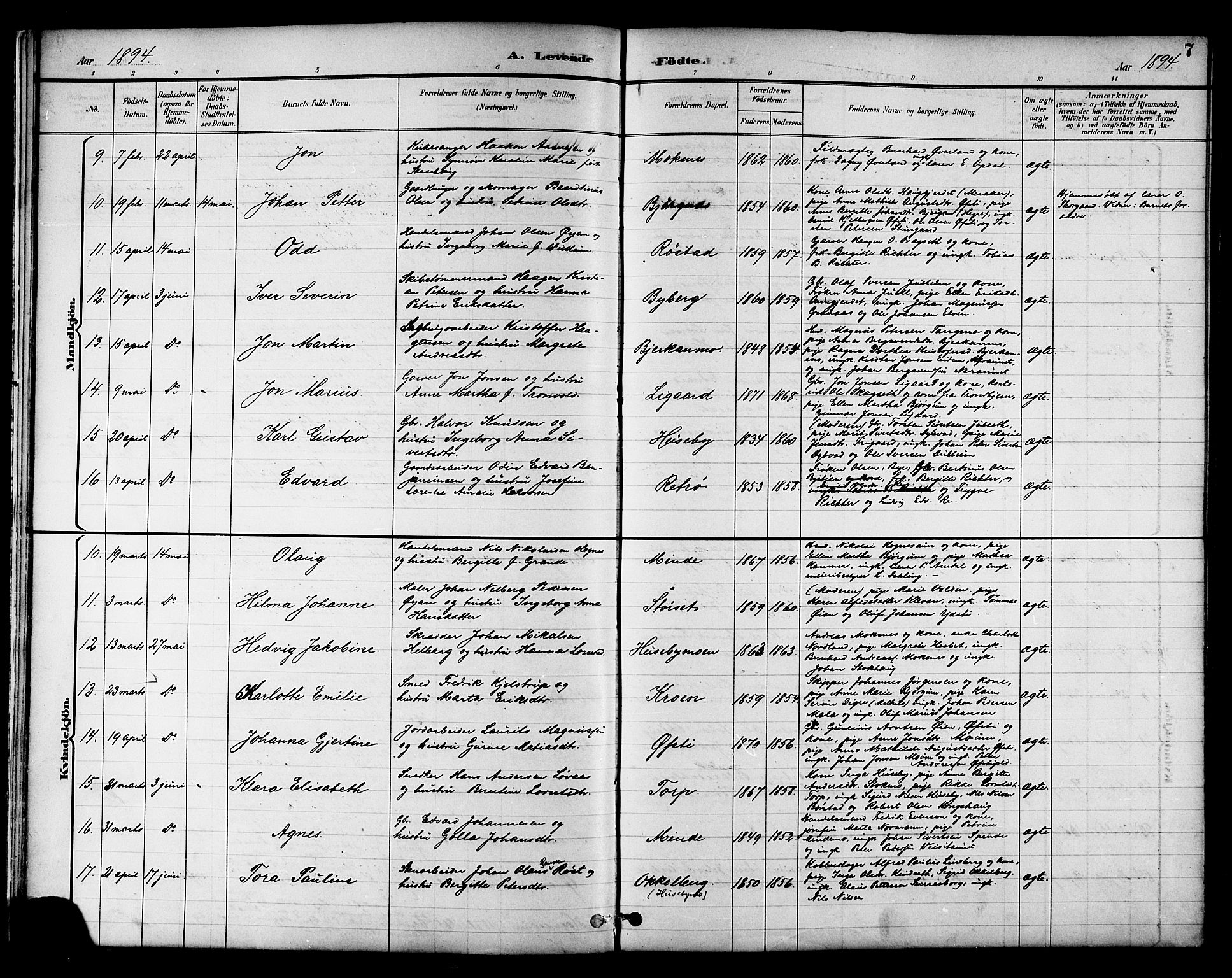 Ministerialprotokoller, klokkerbøker og fødselsregistre - Nord-Trøndelag, AV/SAT-A-1458/709/L0087: Klokkerbok nr. 709C01, 1892-1913, s. 7