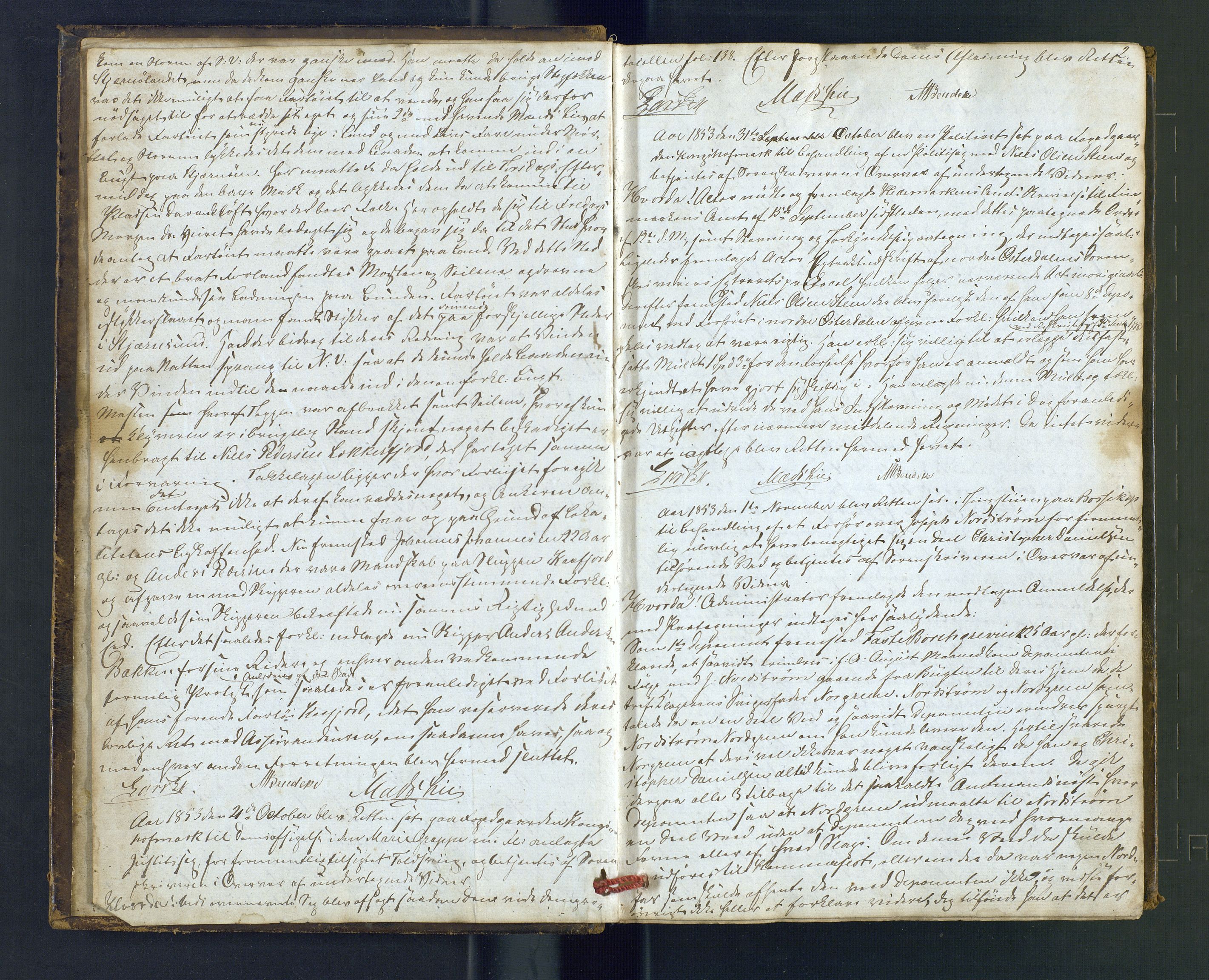 Alta fogderi/sorenskriveri, AV/SATØ-SATØ-5/1/J/Jb/L0171: Ekstrarettsprotokoll, 1853-1860, s. 2