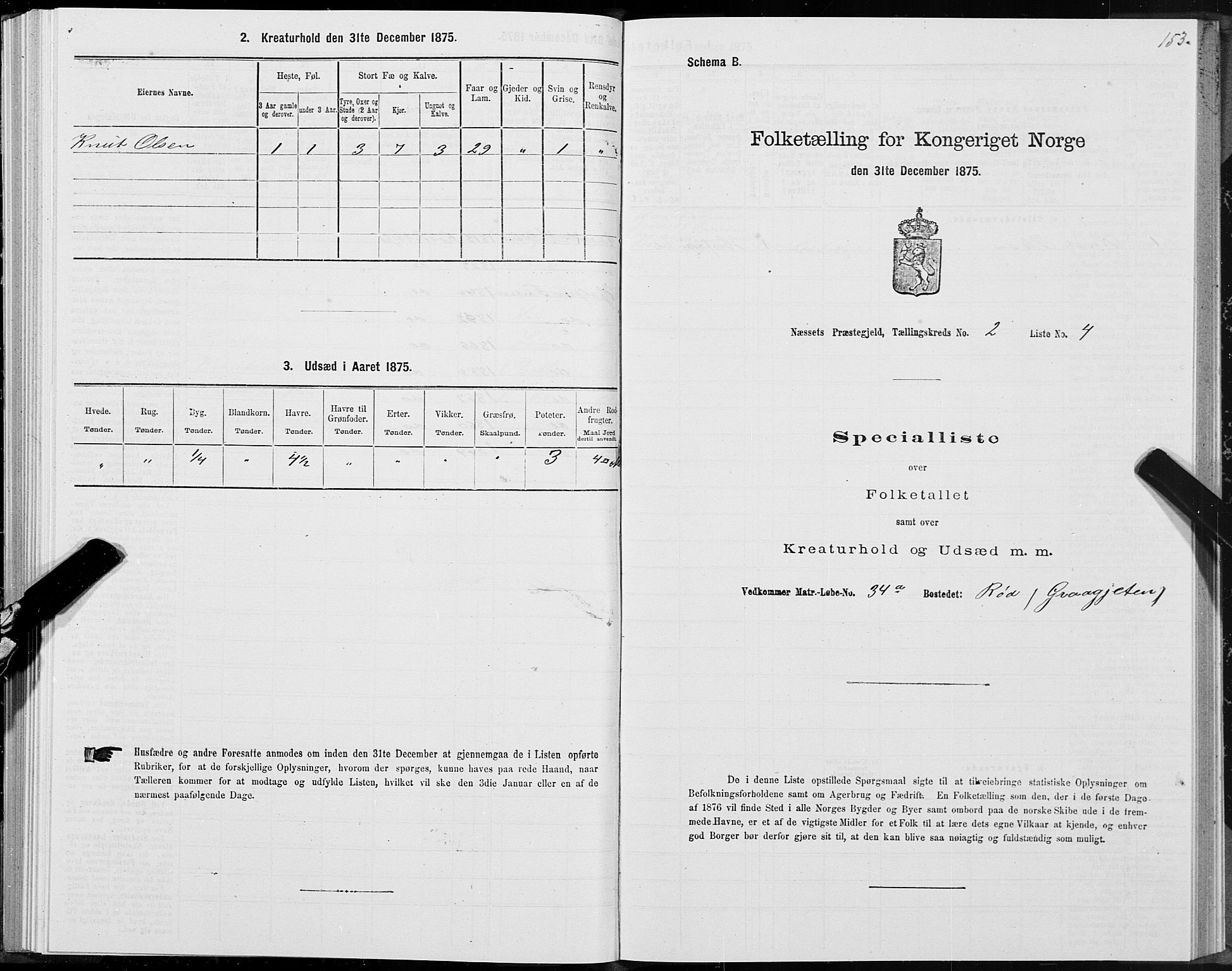 SAT, Folketelling 1875 for 1543P Nesset prestegjeld, 1875, s. 1153