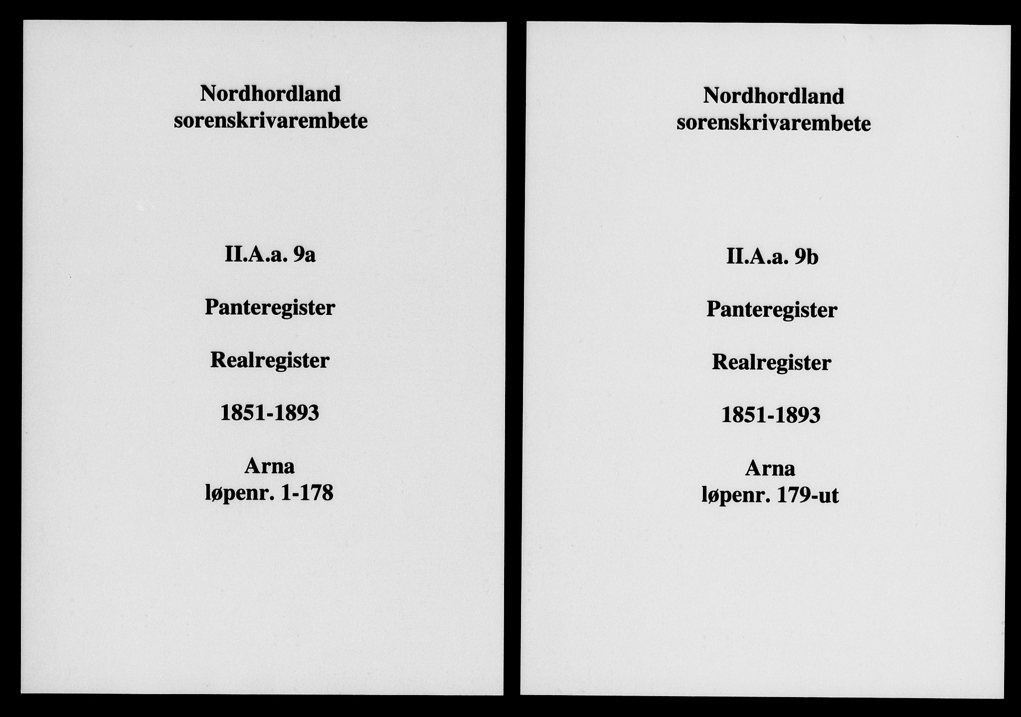 Nordhordland sorenskrivar, SAB/A-2901/1/G/Ga/Gaaa/L0009a: Panteregister nr. II.A.a.9a, 1851-1893