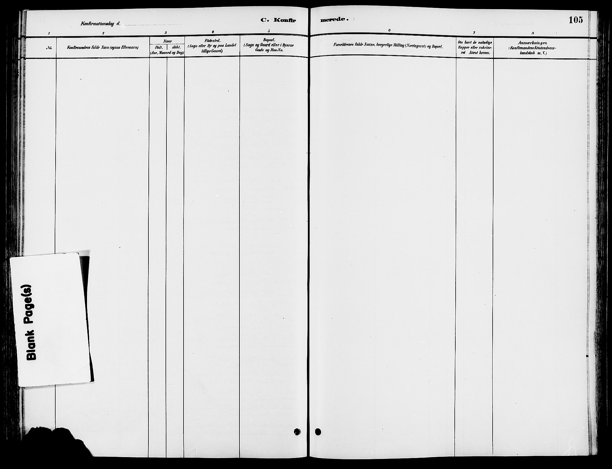 Engerdal prestekontor, AV/SAH-PREST-048/H/Ha/Haa/L0001: Ministerialbok nr. 1, 1881-1898, s. 105