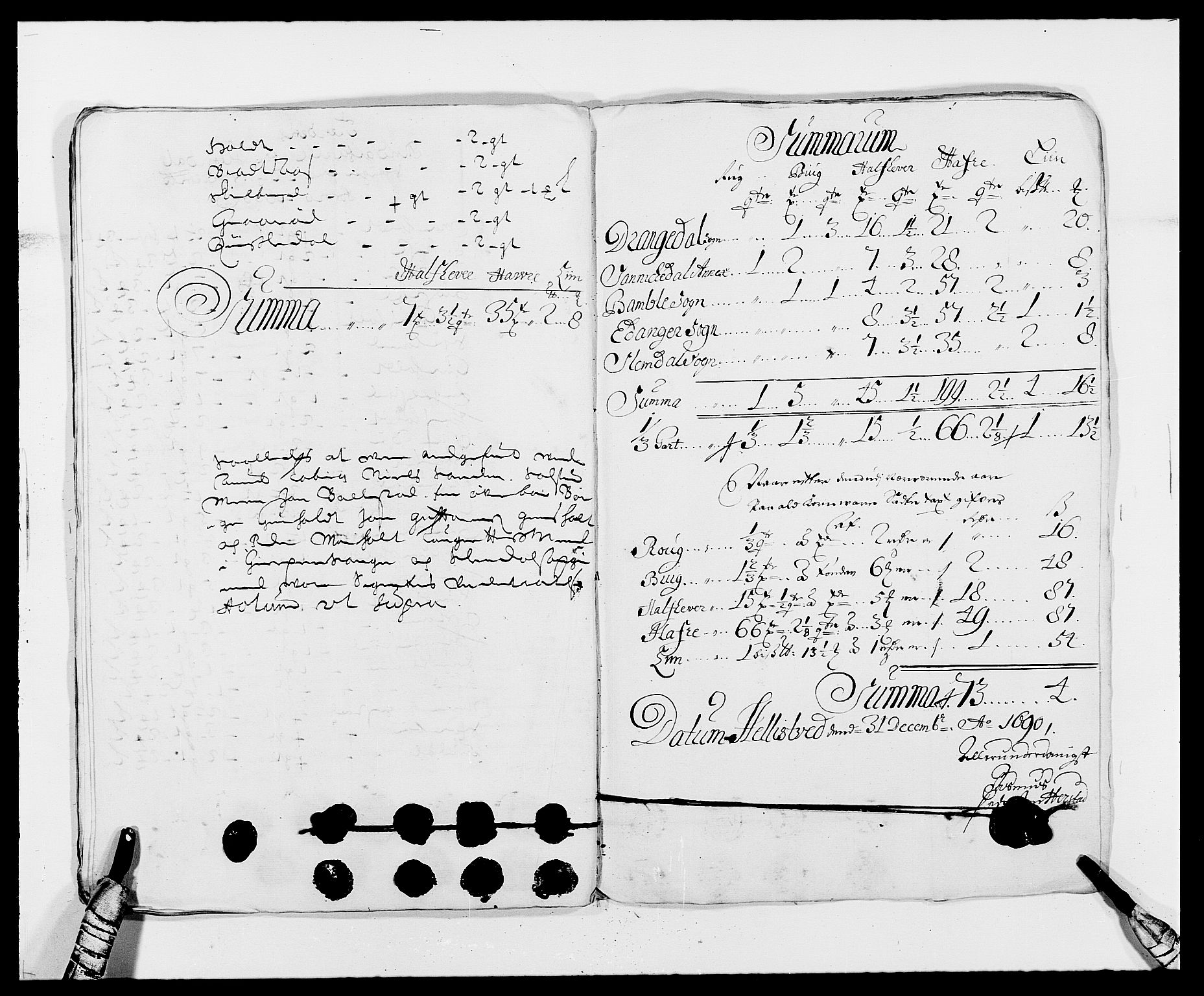 Rentekammeret inntil 1814, Reviderte regnskaper, Fogderegnskap, AV/RA-EA-4092/R34/L2051: Fogderegnskap Bamble, 1688-1691, s. 32