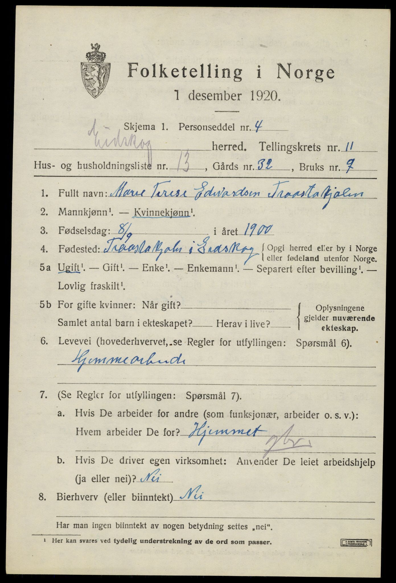 SAH, Folketelling 1920 for 0420 Eidskog herred, 1920, s. 11739
