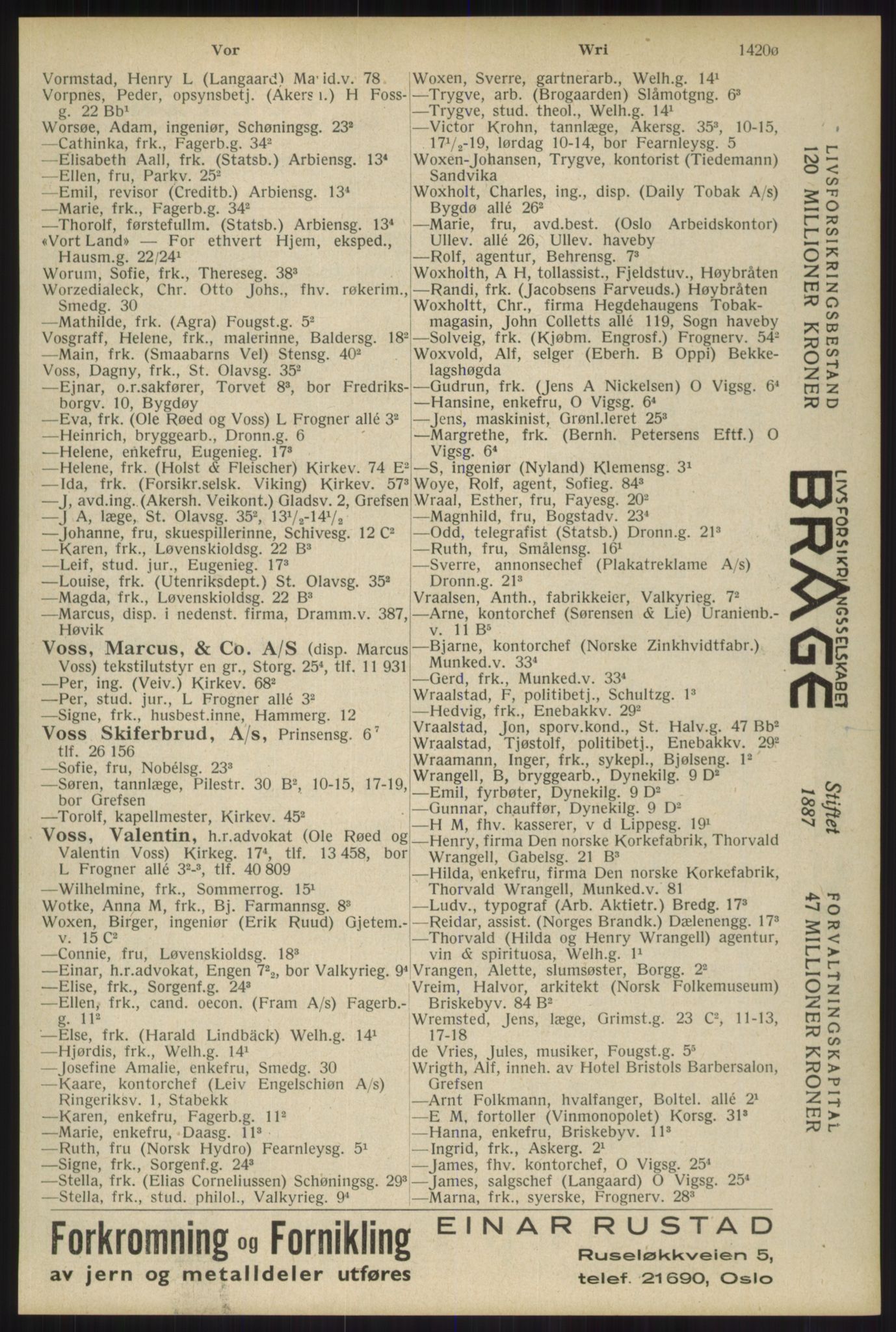 Kristiania/Oslo adressebok, PUBL/-, 1934, s. 1420