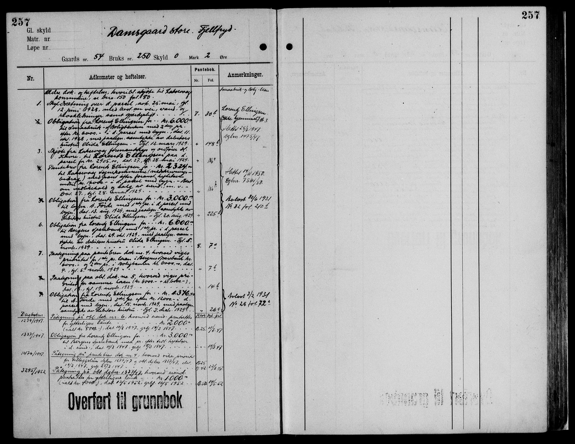 Midhordland sorenskriveri, AV/SAB-A-3001/1/G/Ga/Gab/L0116: Panteregister nr. II.A.b.116, s. 257