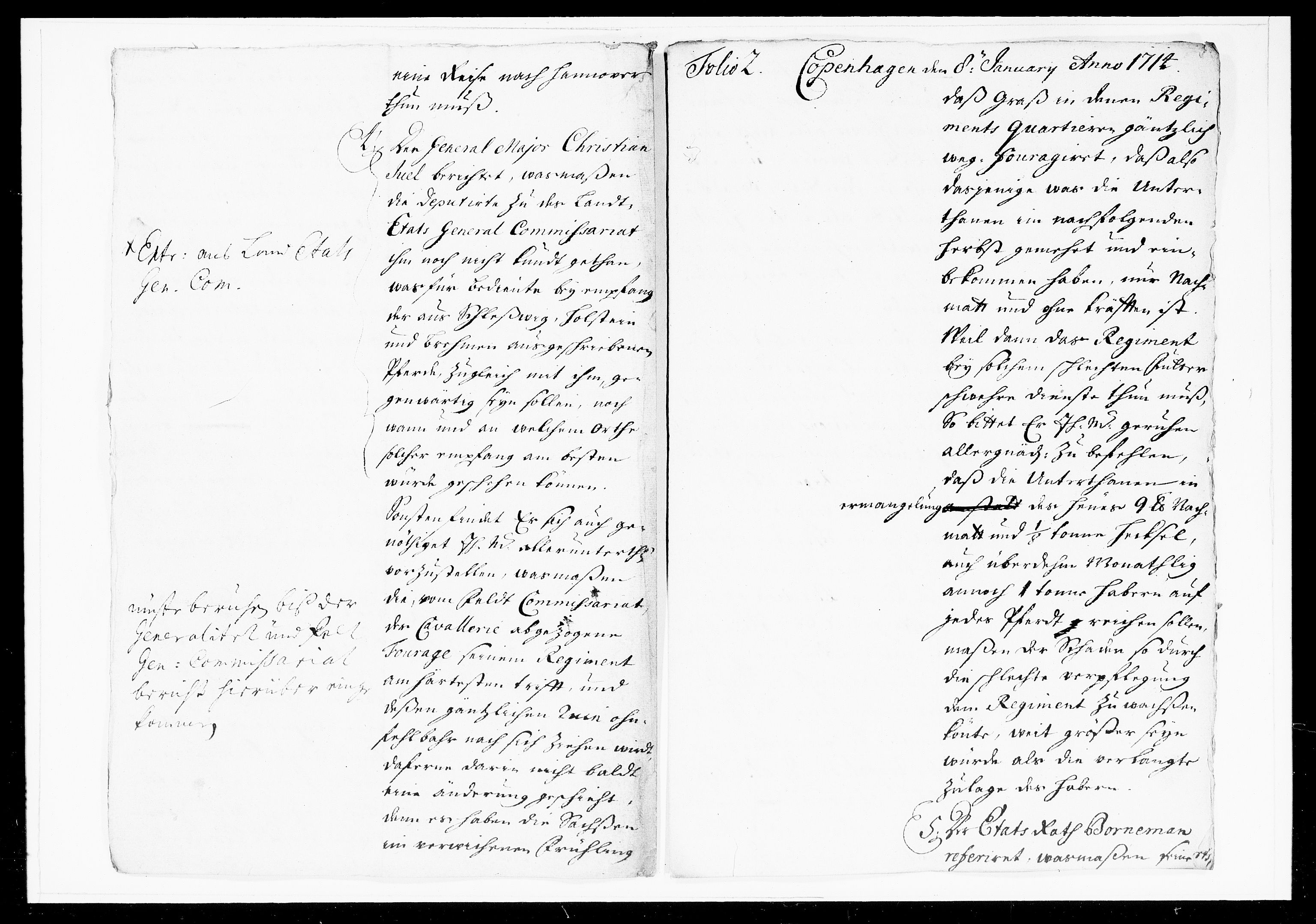 Krigskollegiet, Krigskancelliet, DRA/A-0006/-/1003-1013: Refererede sager, 1714, s. 27