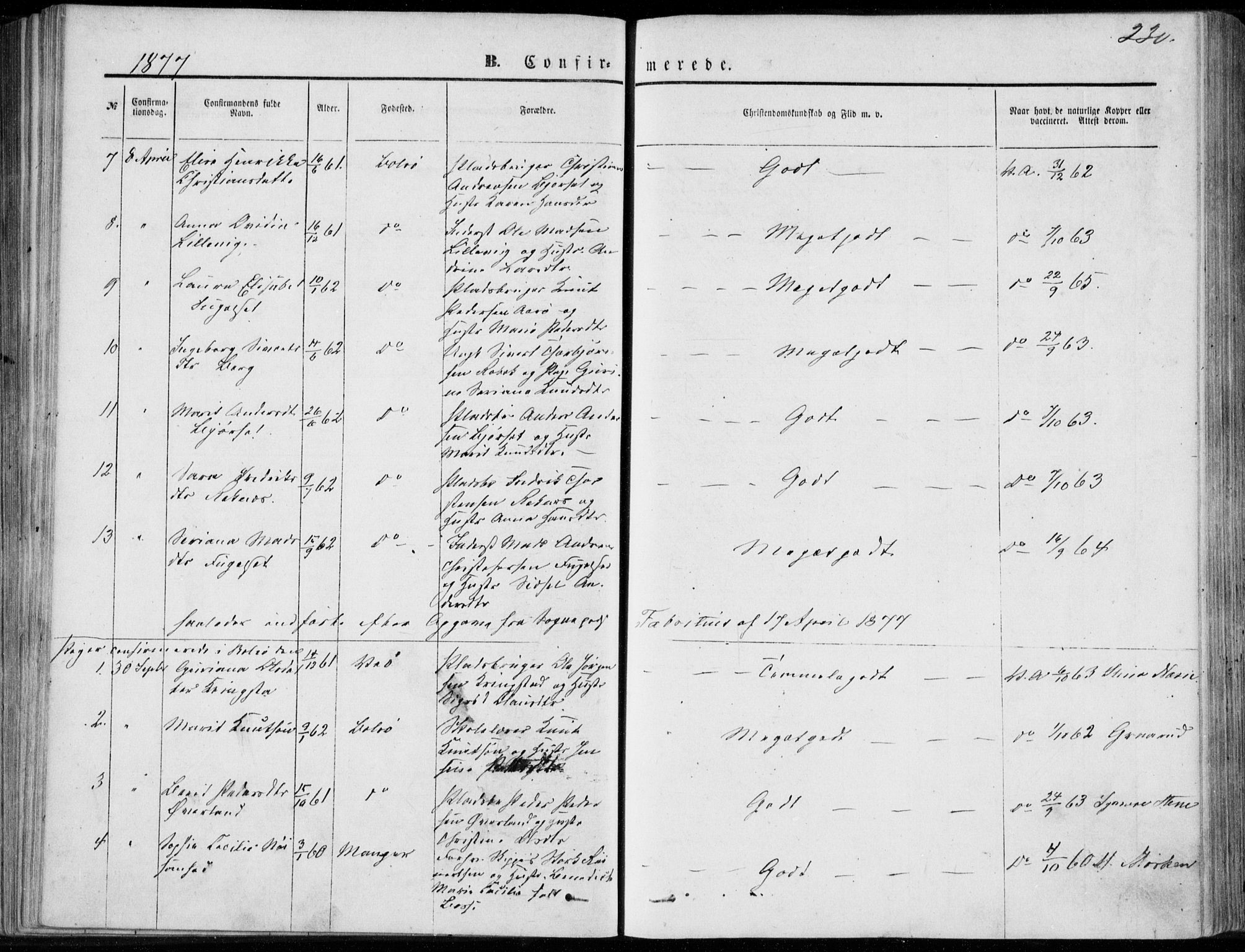 Ministerialprotokoller, klokkerbøker og fødselsregistre - Møre og Romsdal, AV/SAT-A-1454/555/L0655: Ministerialbok nr. 555A05, 1869-1886, s. 230