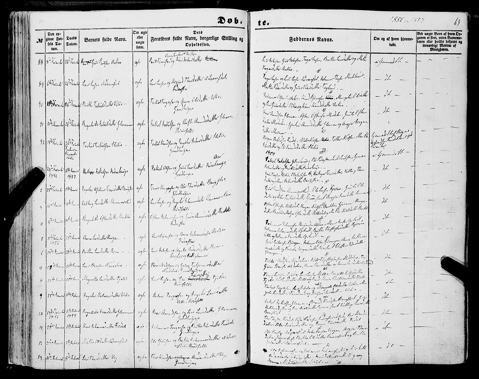 Skånevik sokneprestembete, AV/SAB-A-77801/H/Haa: Ministerialbok nr. A 5I, 1848-1869, s. 63
