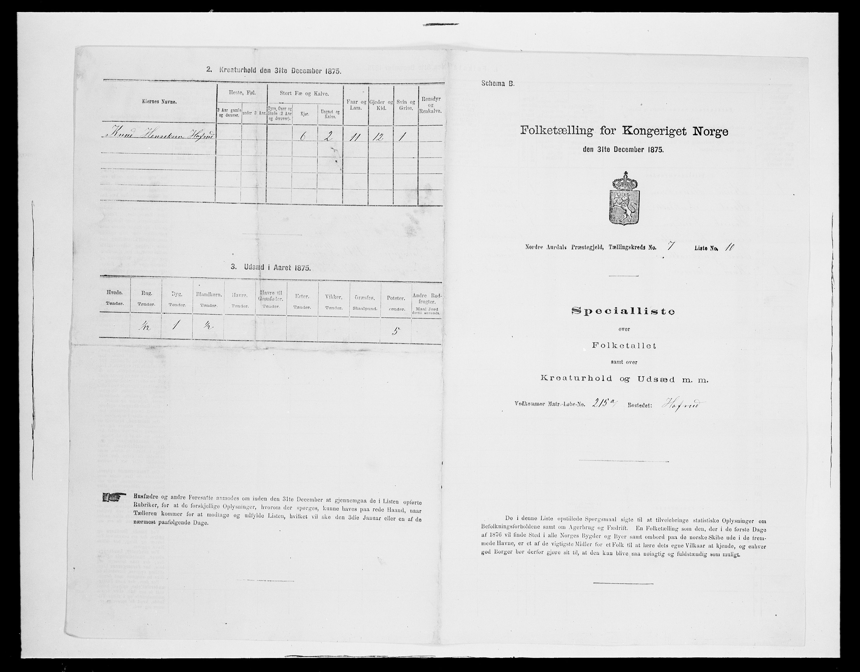 SAH, Folketelling 1875 for 0542P Nord-Aurdal prestegjeld, 1875, s. 1140